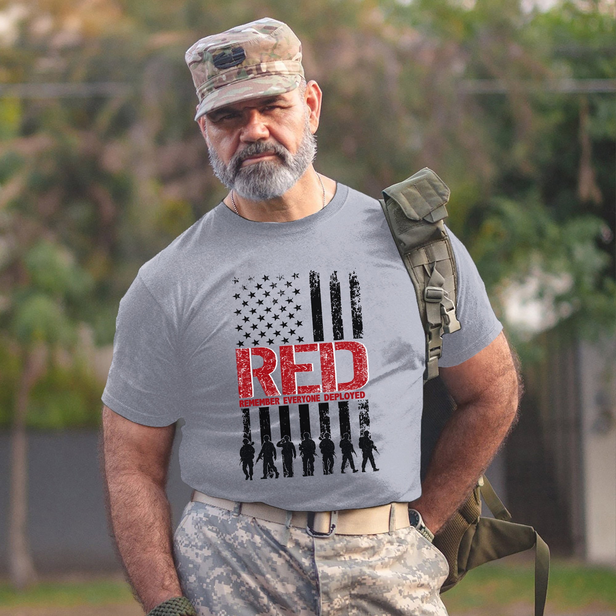 RED Remember Everyone Deployed US Military Support Veteran Patriotic Personalized T-Shirt