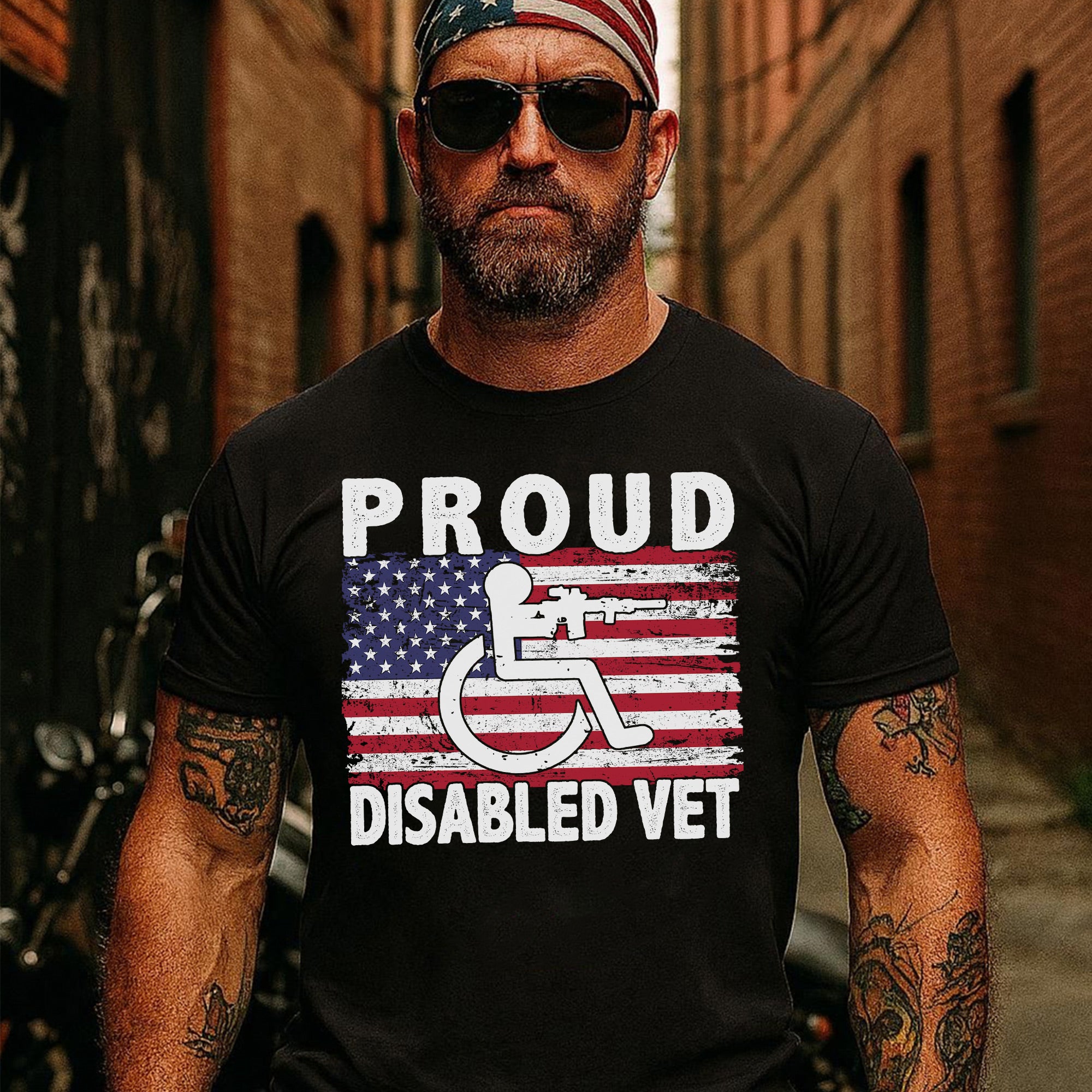 Proud Disabled Vet US Military Service Pride American Veteran Support and Honor T-Shirt