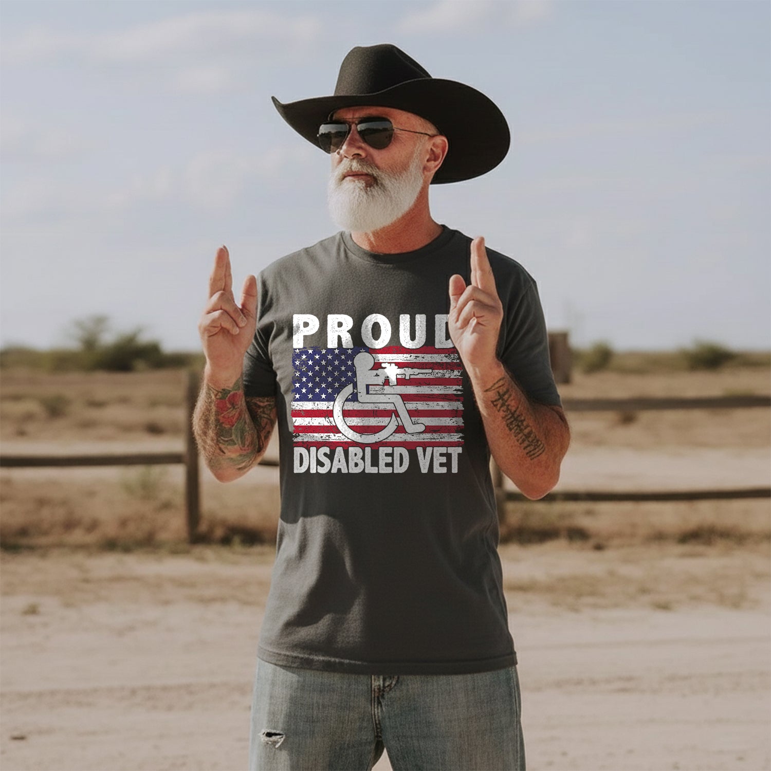 Proud Disabled Vet US Military Service T-Shirt