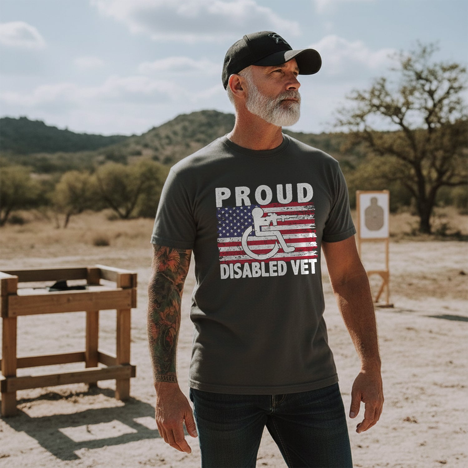 Proud Disabled Vet US Military Service T-Shirt