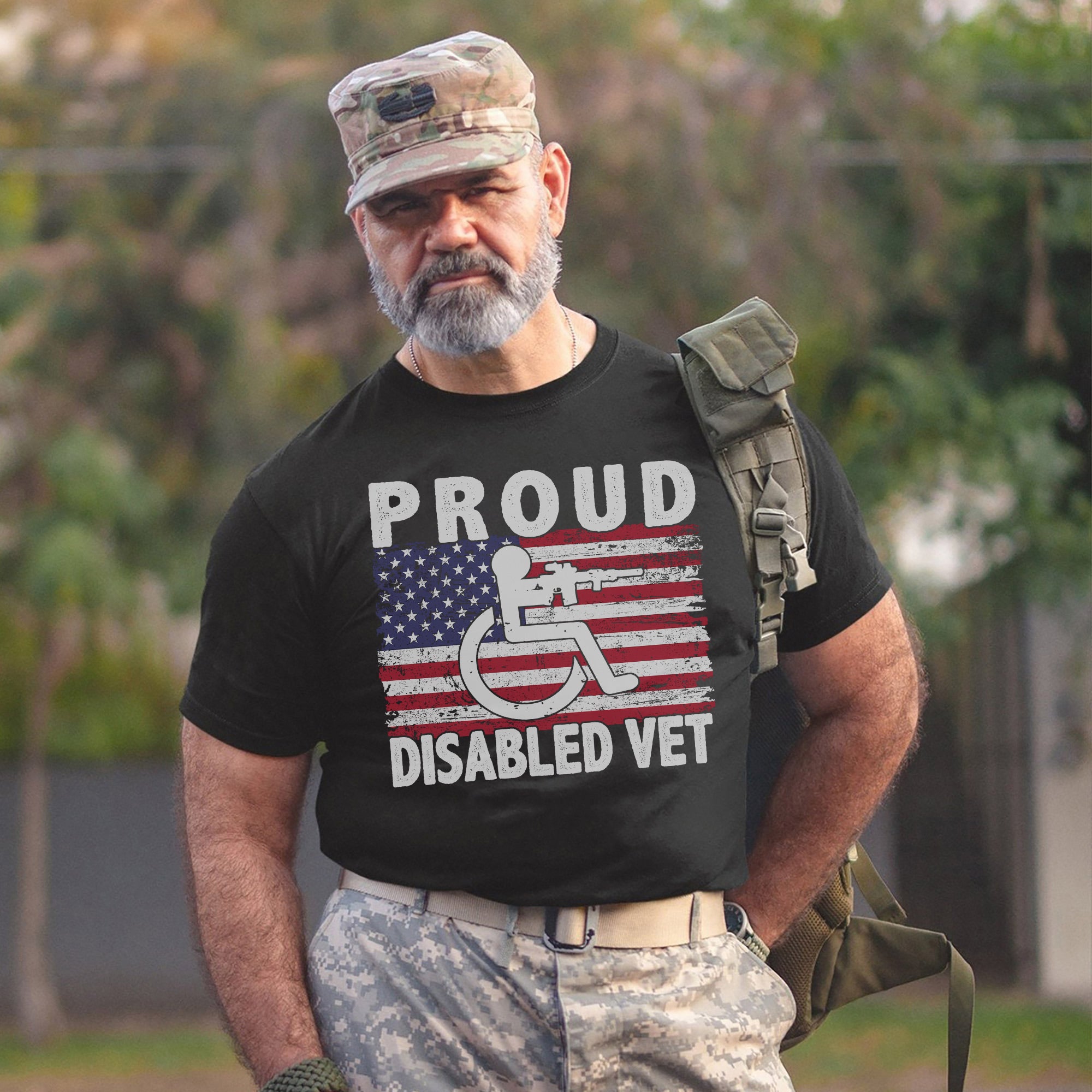 Proud Disabled Vet US Military Service Pride American Veteran Support and Honor T-Shirt