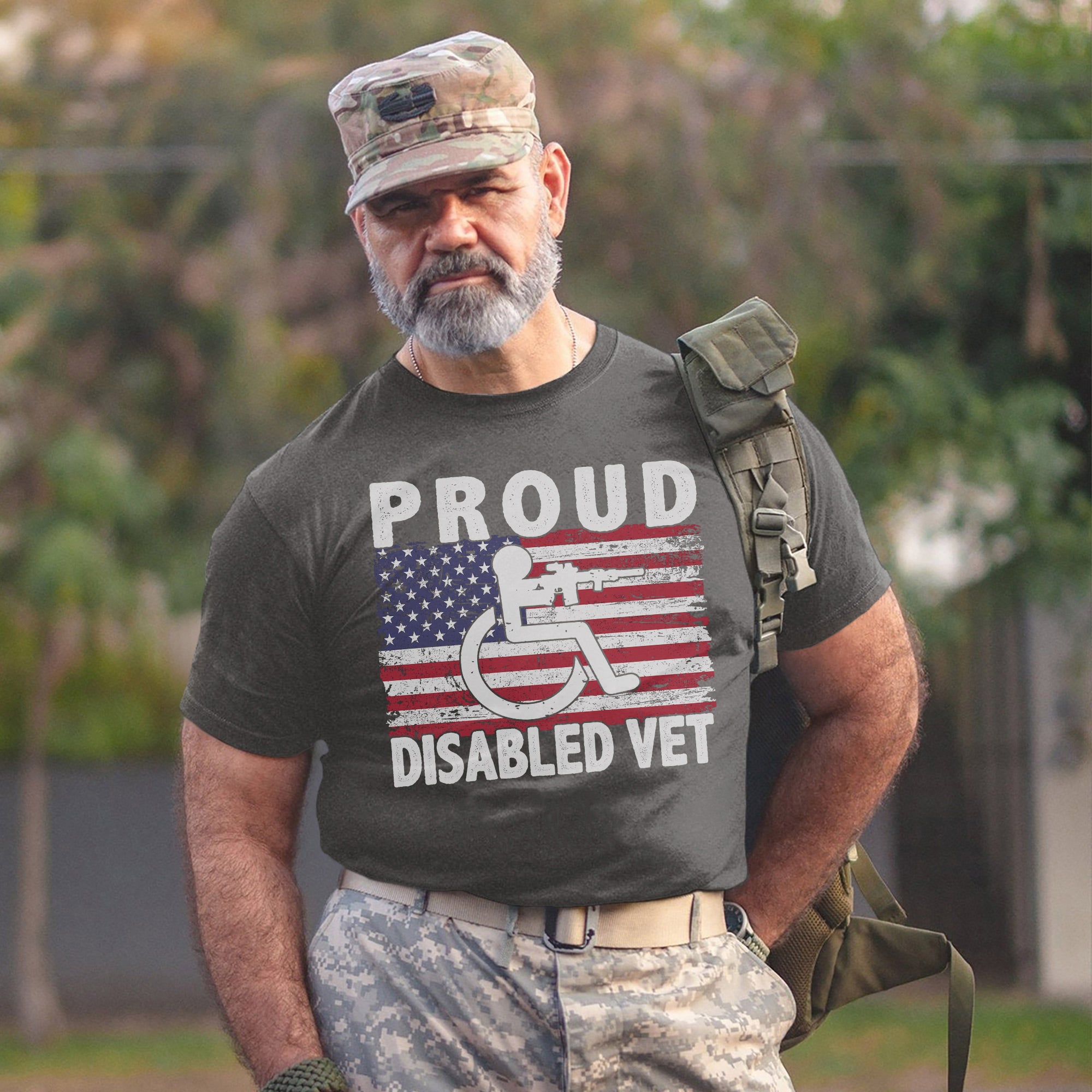Proud Disabled Vet US Military Service Pride American Veteran Support and Honor T-Shirt