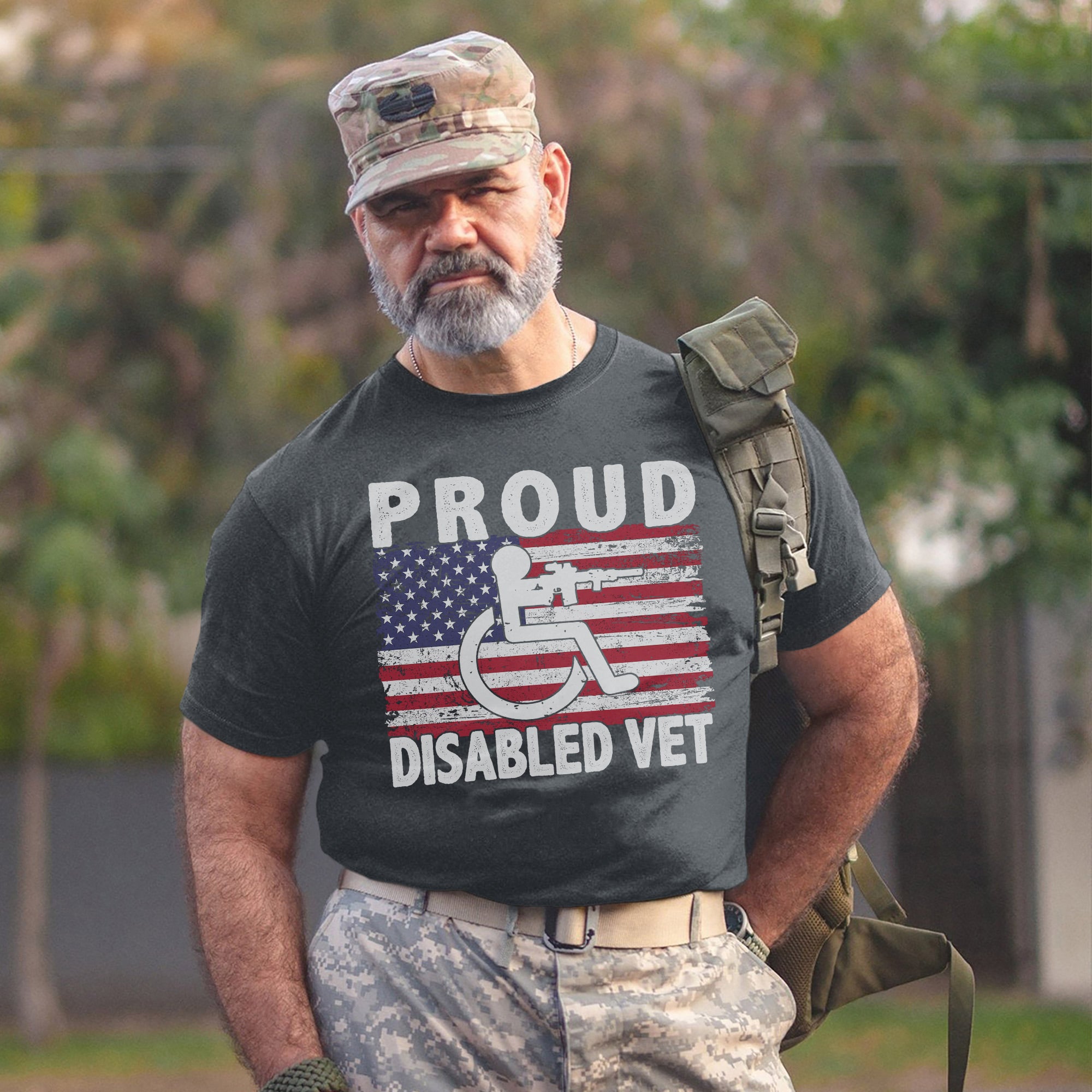 Proud Disabled Vet US Military Service Pride American Veteran Support and Honor T-Shirt