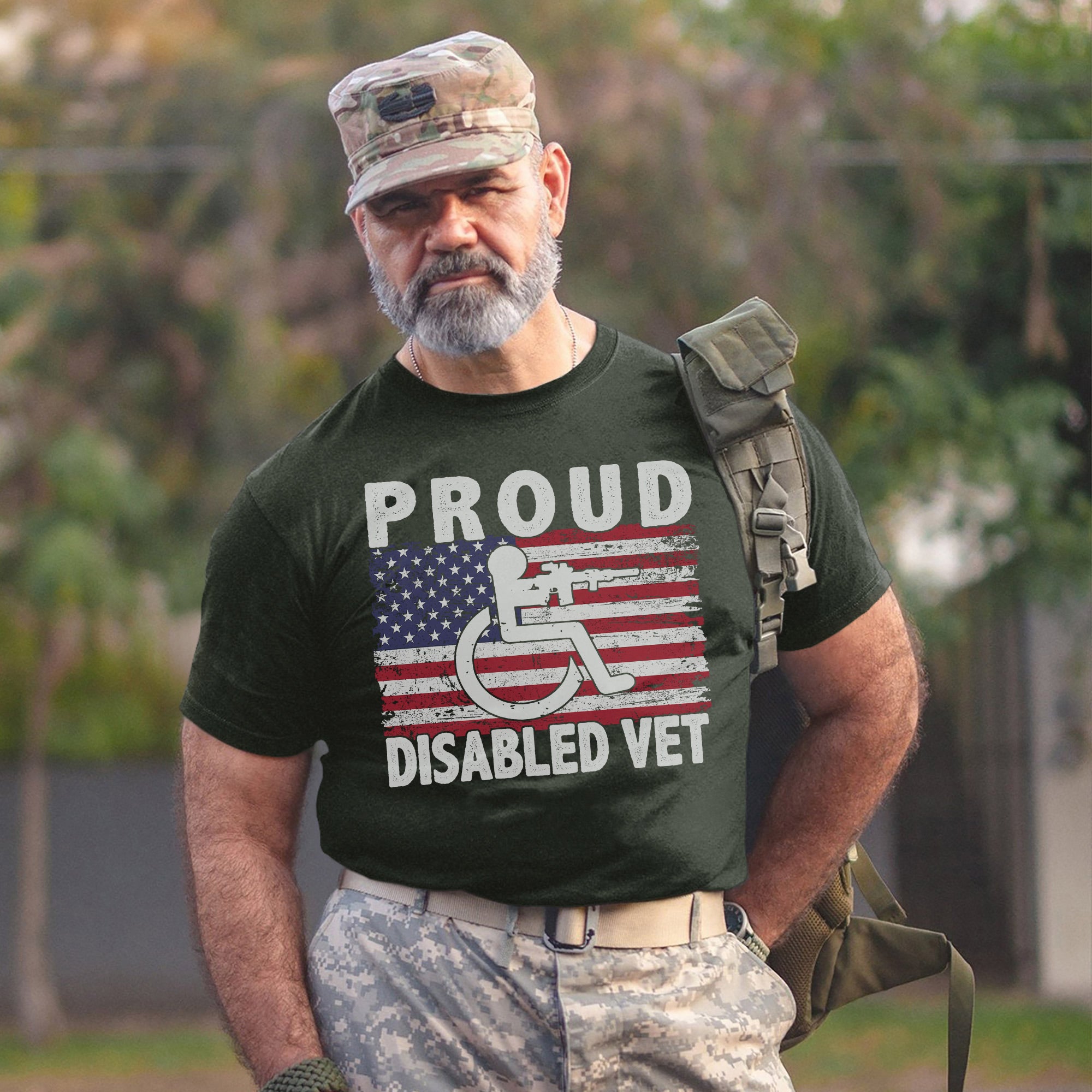 Proud Disabled Vet US Military Service Pride American Veteran Support and Honor T-Shirt