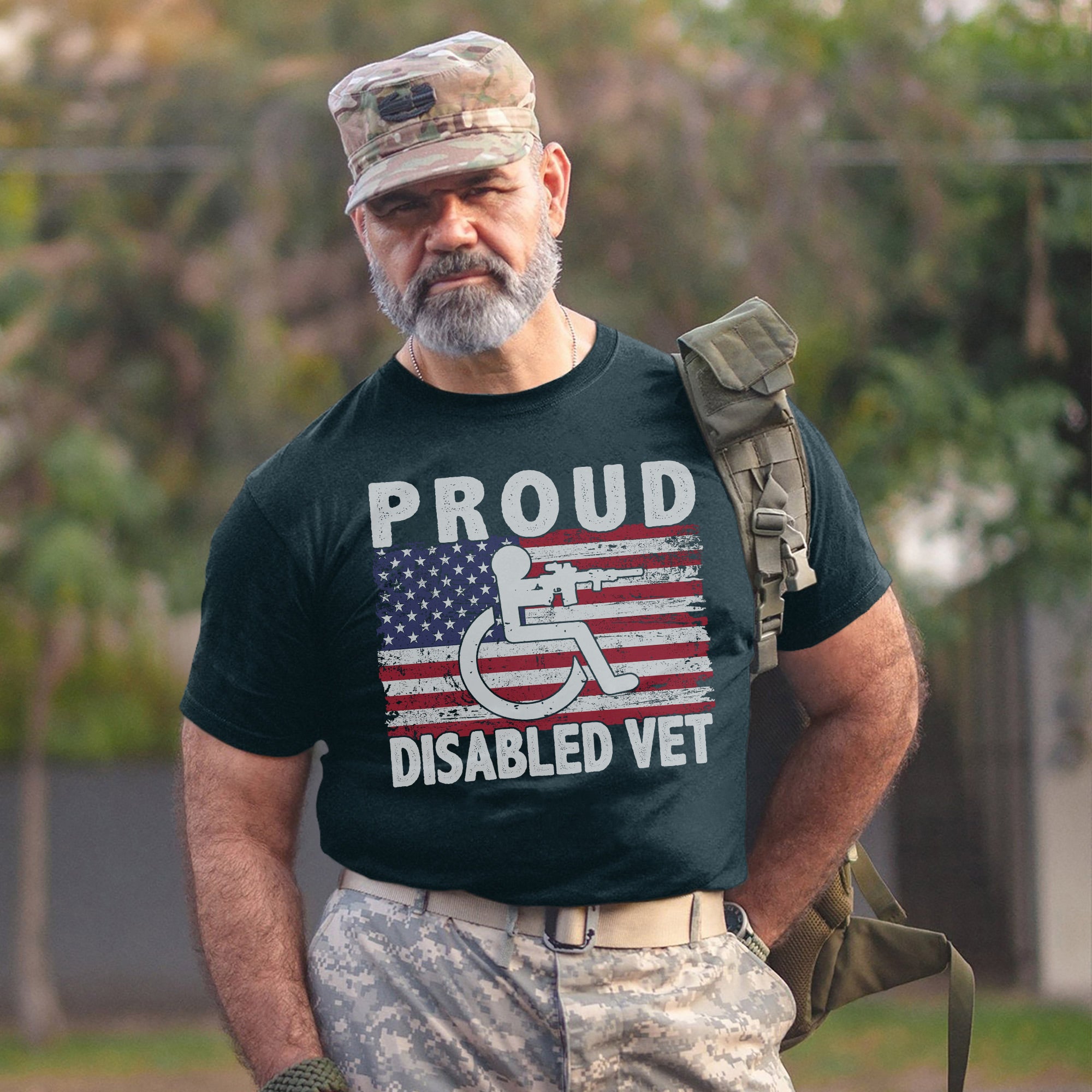 Proud Disabled Vet US Military Service Pride American Veteran Support and Honor T-Shirt