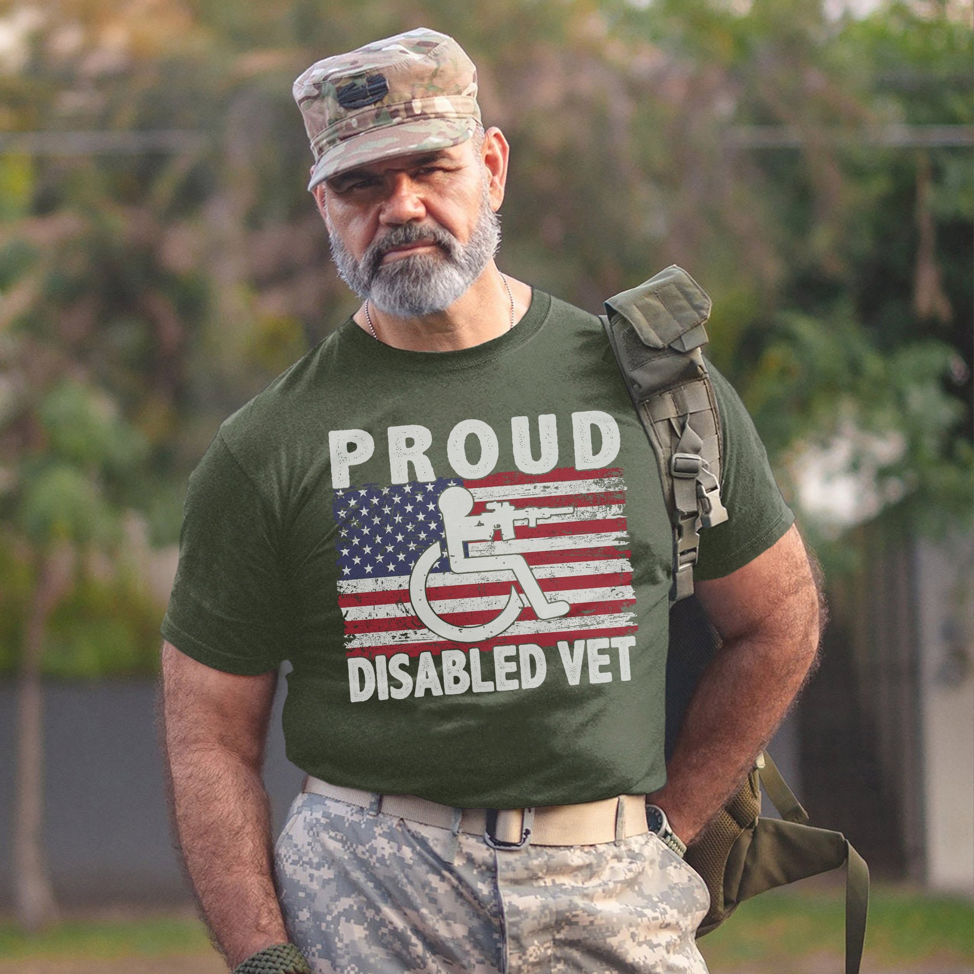Proud Disabled Vet US Military Service Pride American Veteran Support and Honor T-Shirt
