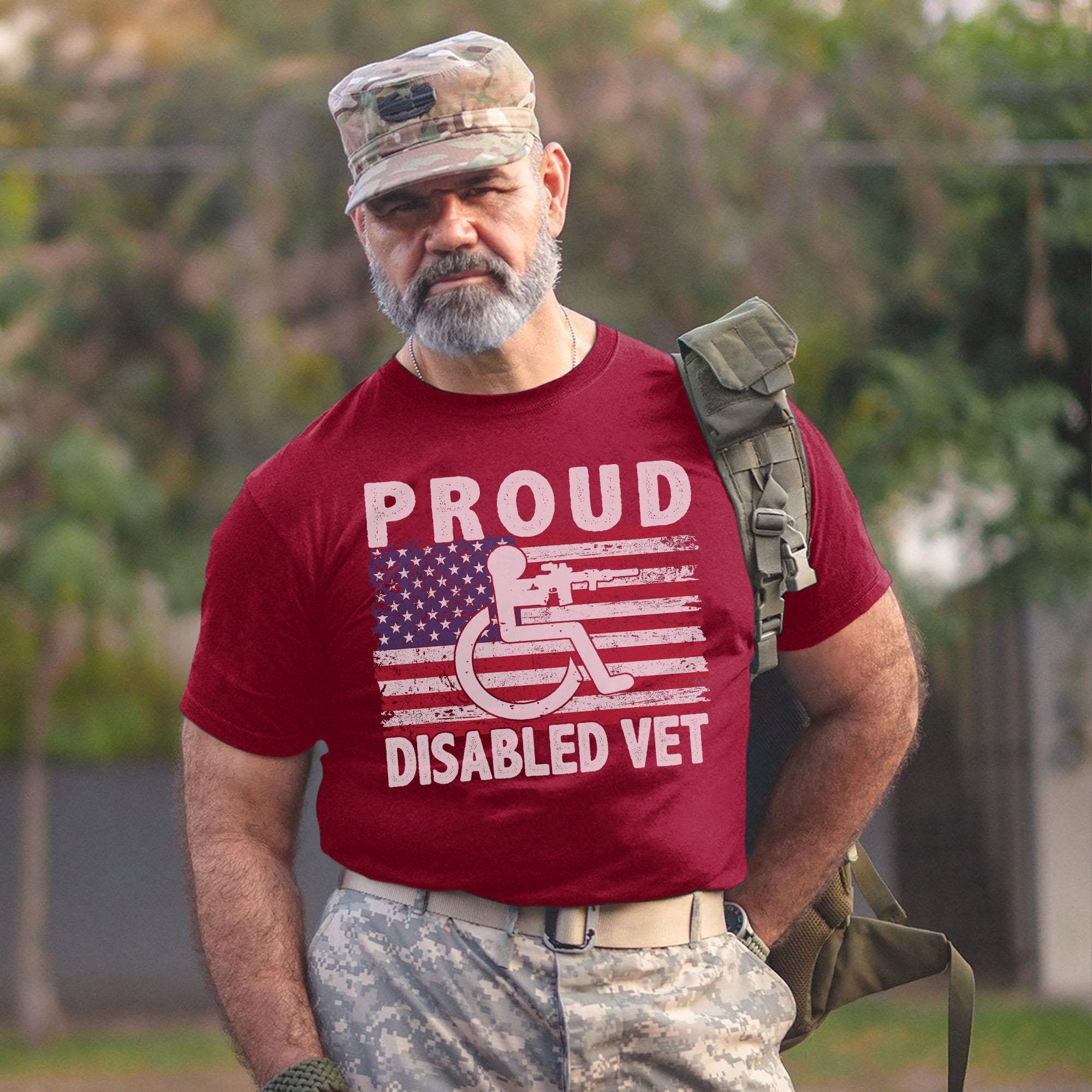 Proud Disabled Vet US Military Service Pride American Veteran Support and Honor T-Shirt