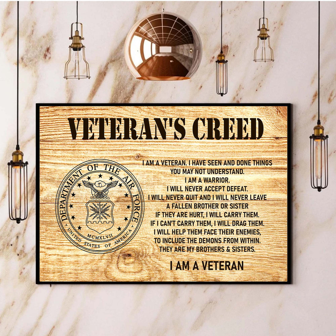 Veteran’s Creed I Am a US Veteran Military Patriotic Statement Honoring Service Pride Poster