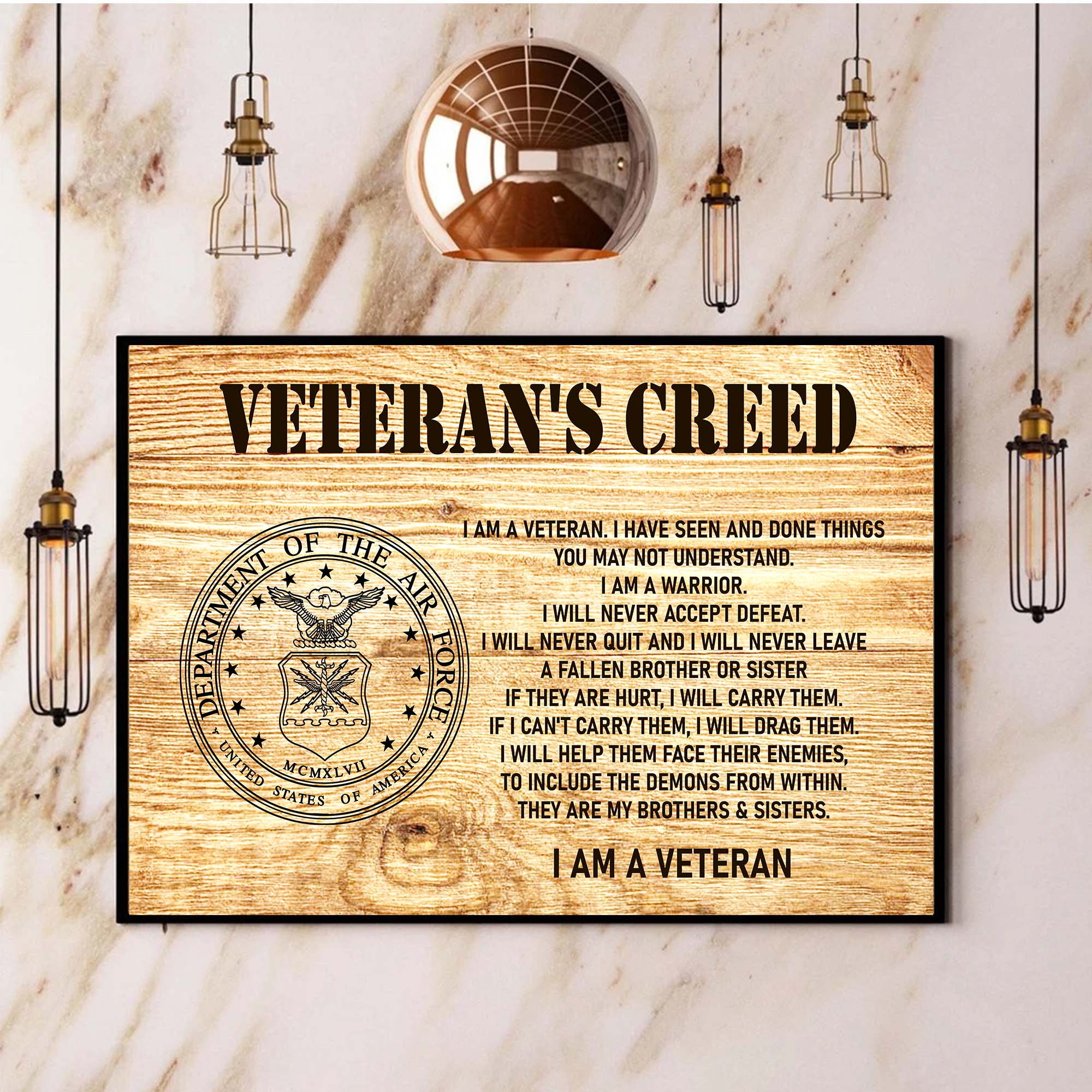 Veteran’s Creed I Am a US Veteran Military Patriotic Statement Honoring Service Pride Poster