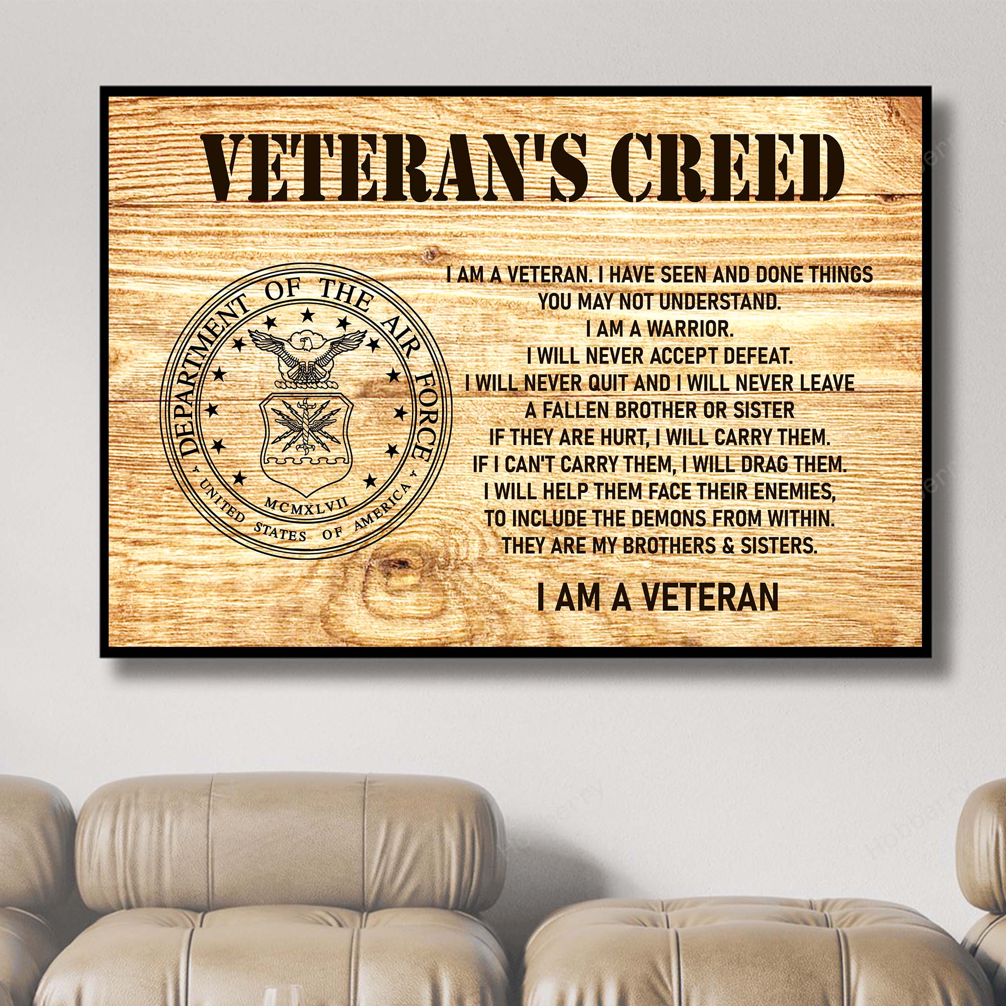 Veteran’s Creed I Am a US Veteran Military Patriotic Statement Honoring Service Pride Poster