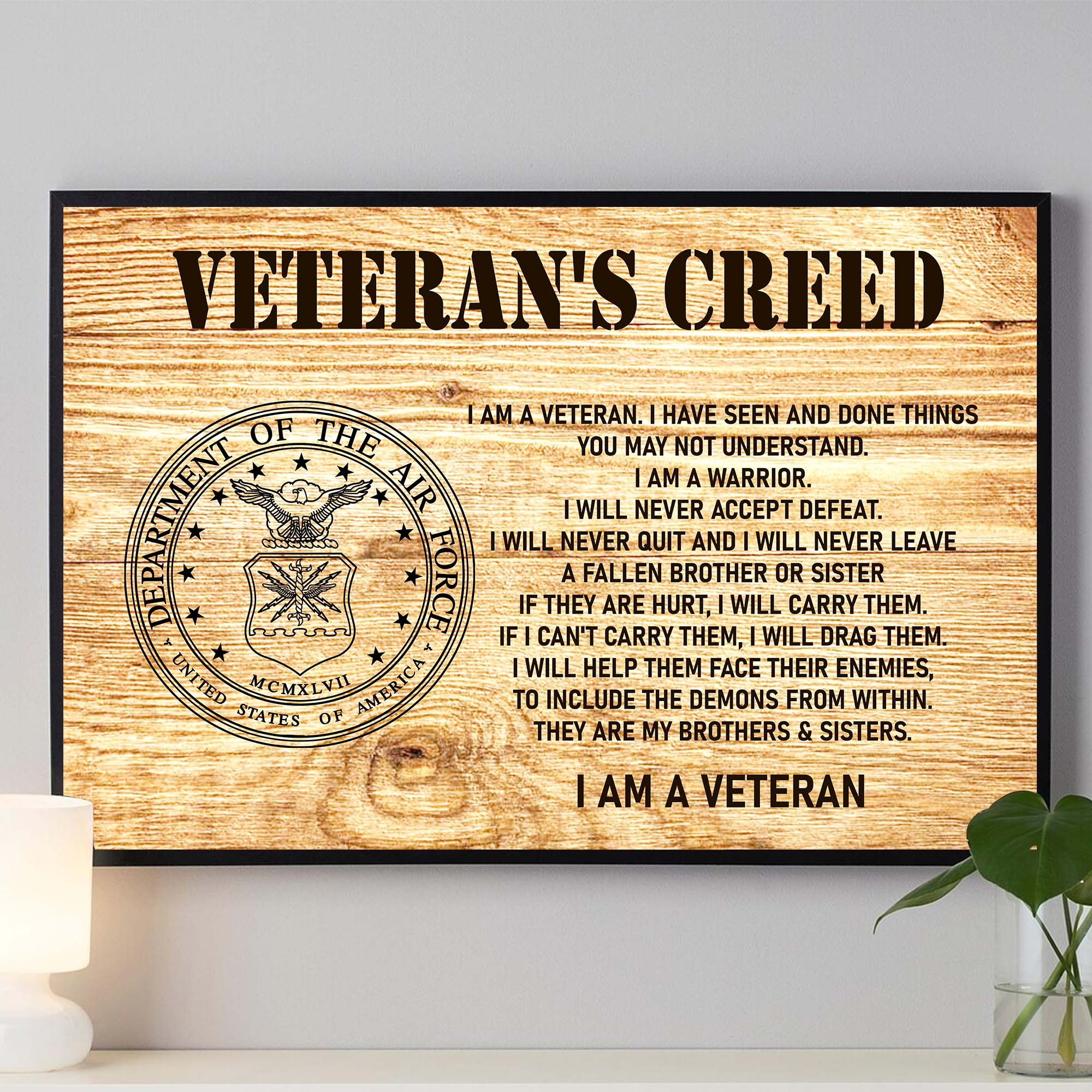 Veteran’s Creed I Am a US Veteran Military Patriotic Statement Honoring Service Pride Poster