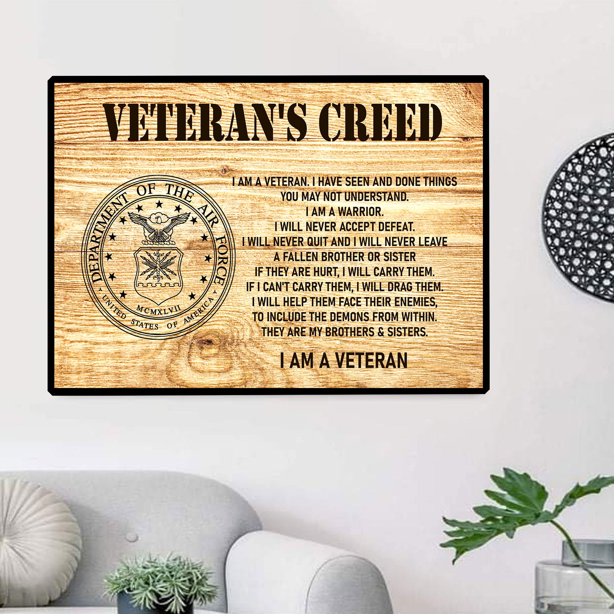Veteran’s Creed I Am a US Veteran Military Patriotic Statement Honoring Service Pride Poster