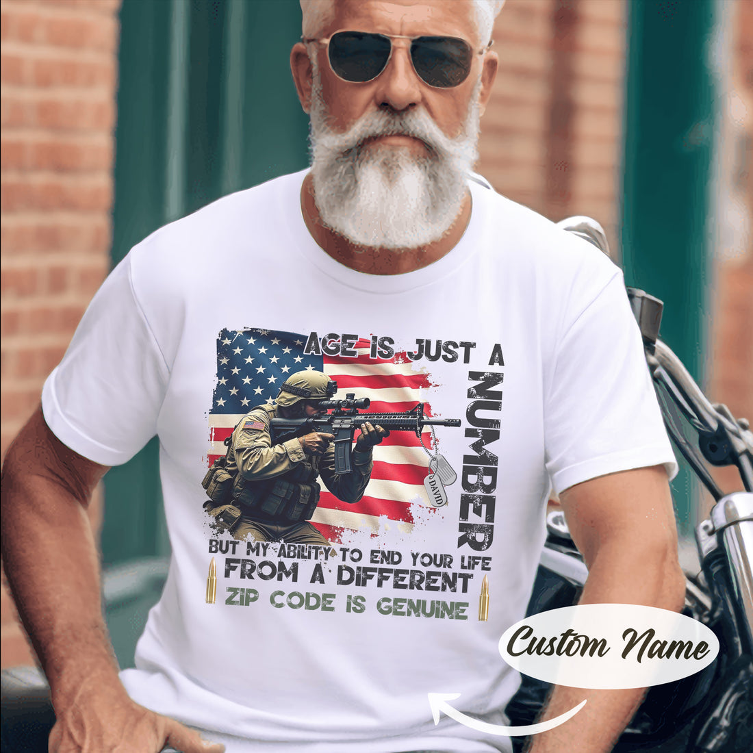 Age Is Just a Number My Ability Genuine US Sniper Gift Veteran Military Personalized T-Shirt