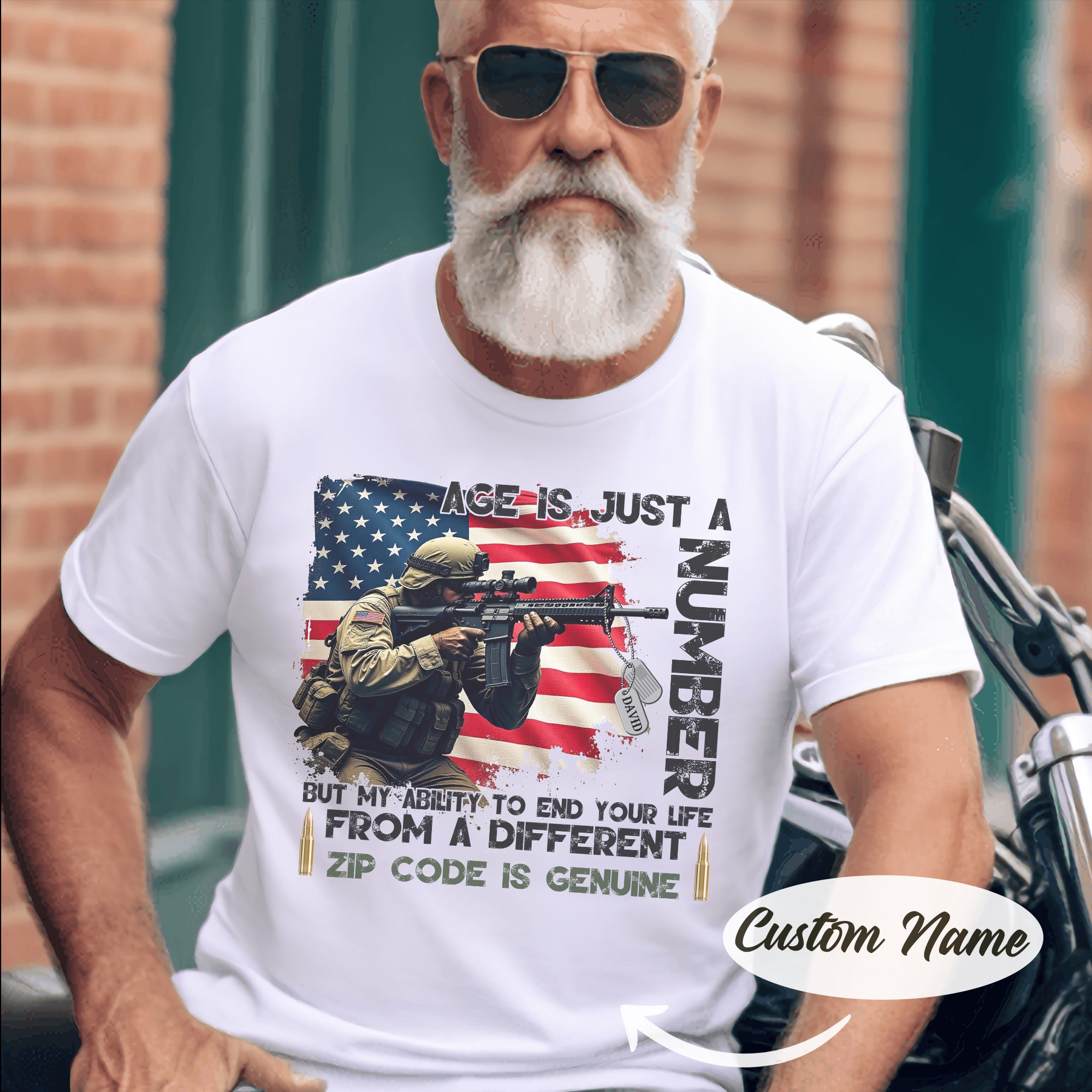 Age Is Just a Number My Ability Genuine US Sniper Gift Veteran Military Personalized T-Shirt
