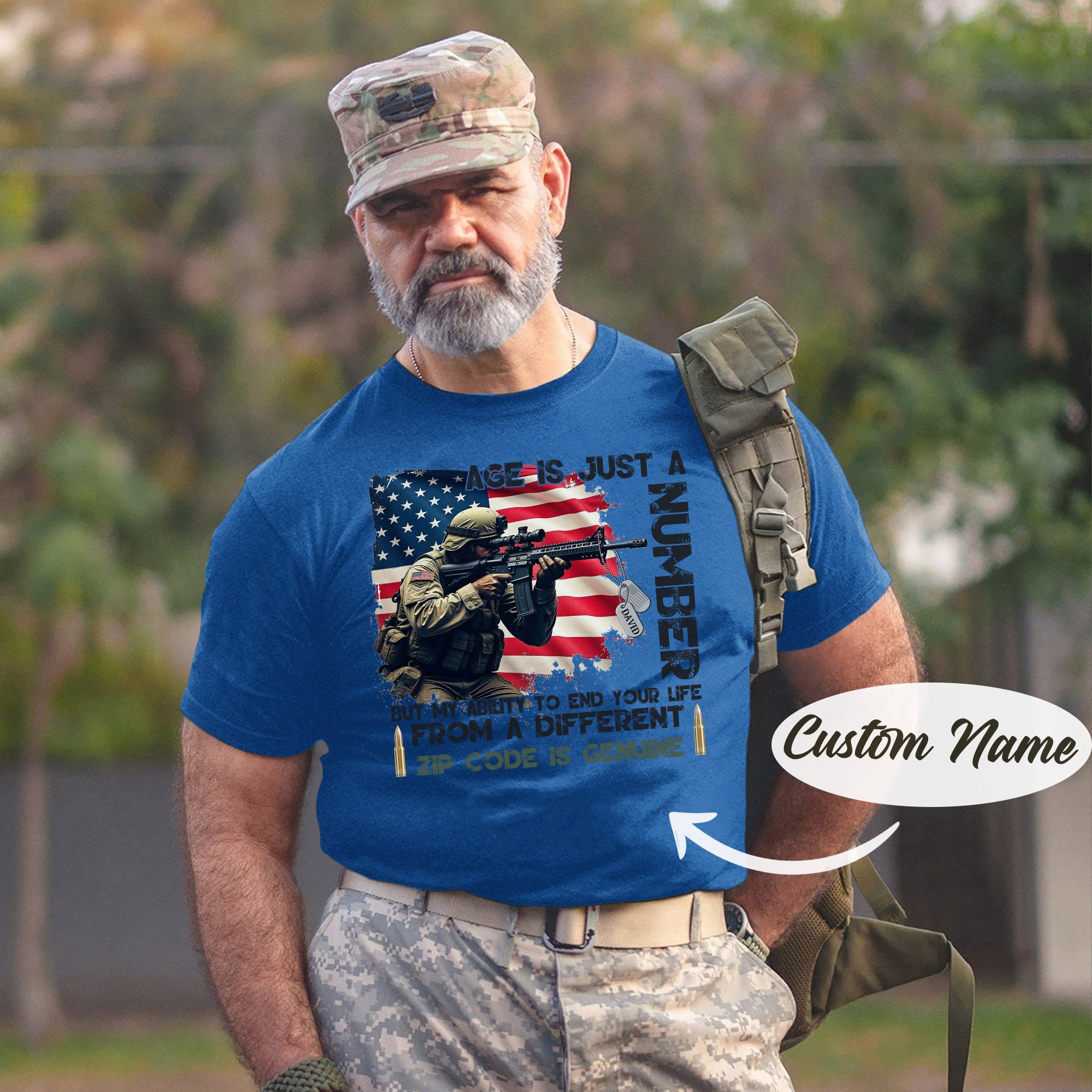 Age Is Just a Number My Ability Genuine US Sniper Gift Veteran Military Personalized T-Shirt