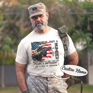 Age Is Just a Number My Ability Genuine US Sniper Gift Veteran Military Personalized T-Shirt