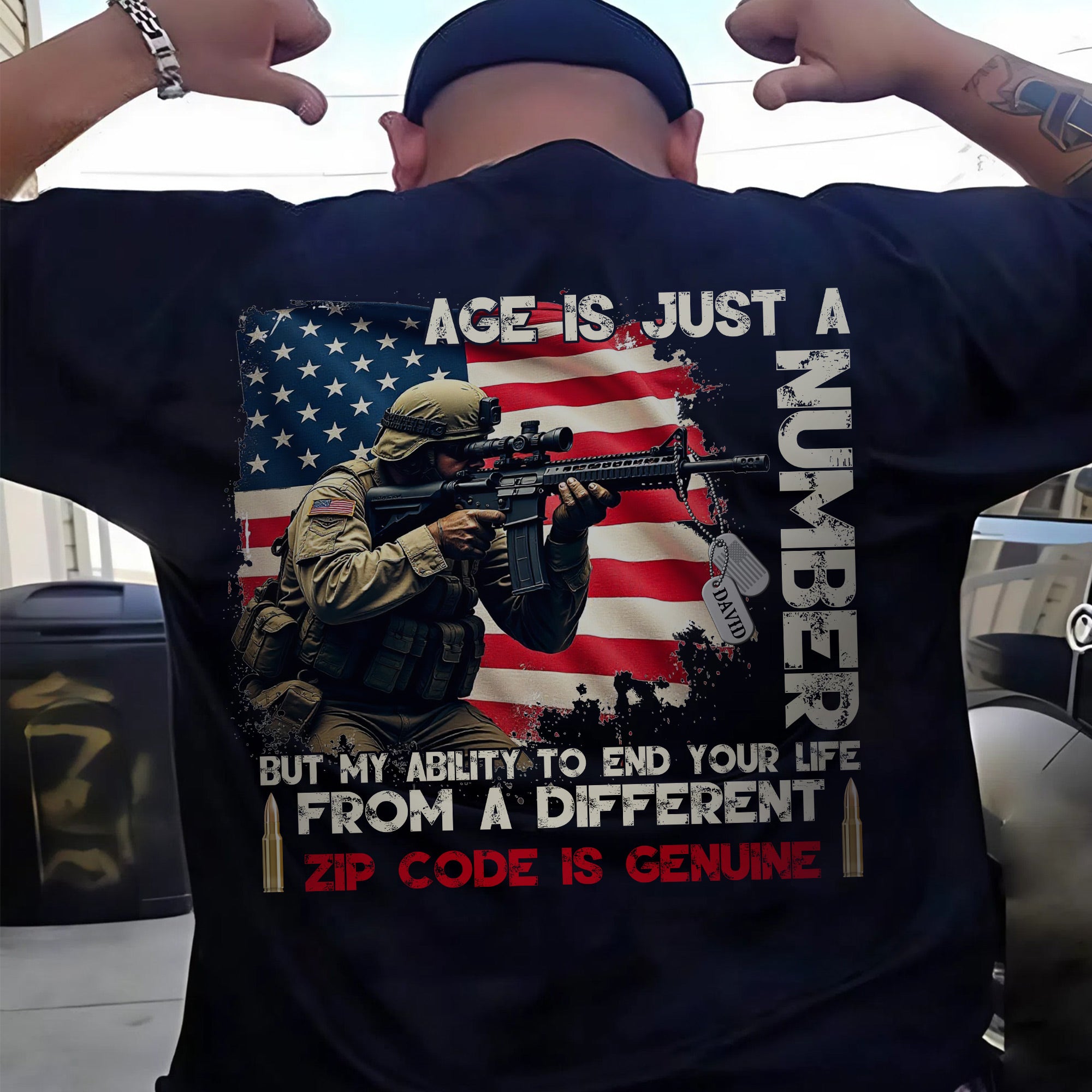 Age Is Just a Number Sniper Skills Are Forever US Military Veteran Personalized T-Shirt