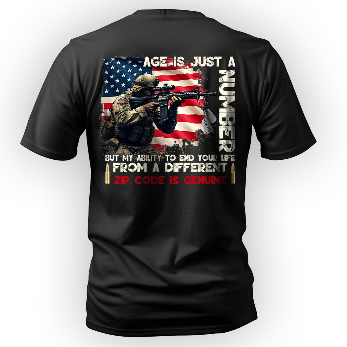 Age Is Just a Number Sniper Personalized T-Shirt Main image