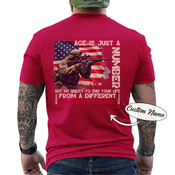 Age Is Just a Number Sniper Personalized T-Shirt