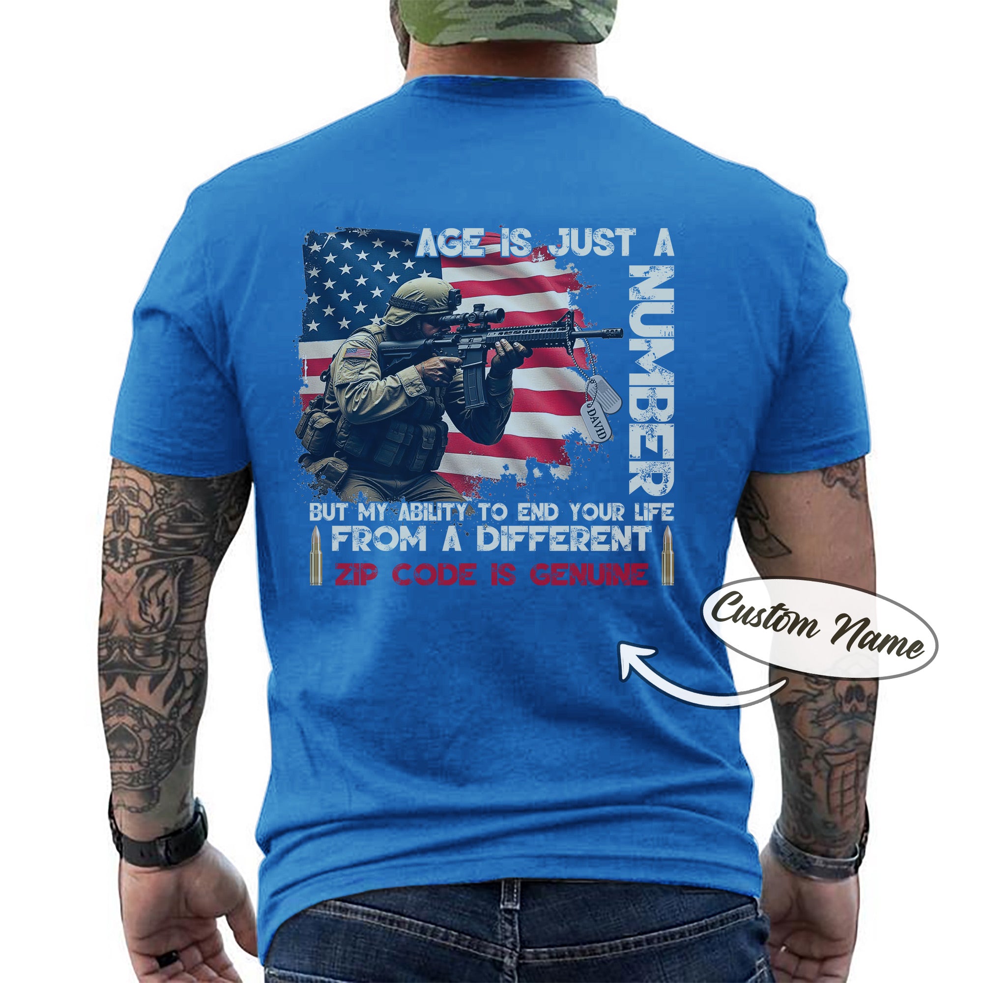 Age Is Just a Number Sniper Skills Are Forever US Military Veteran Personalized T-Shirt
