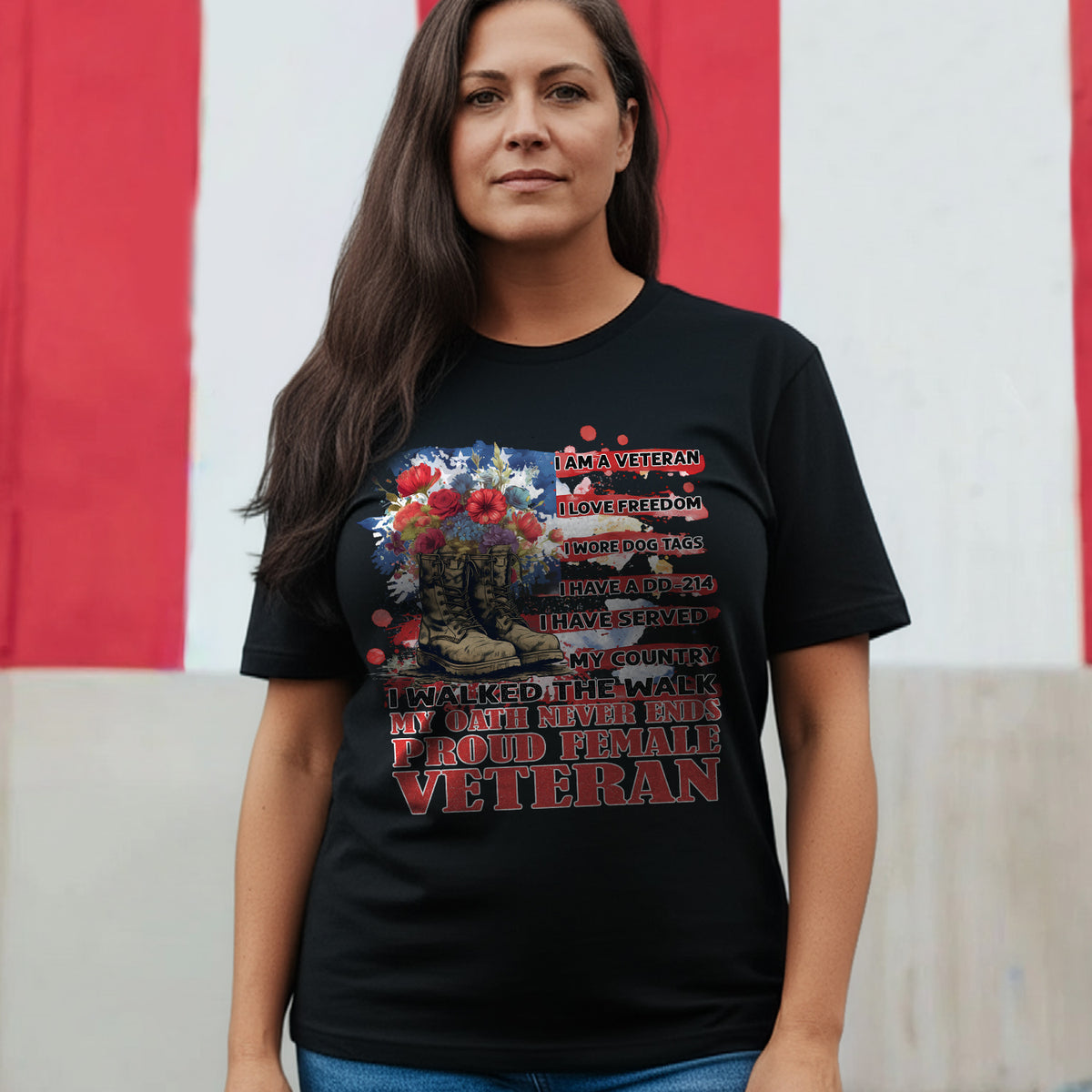 Proud Female Veteran I Served with Honor I Have A DD214 My Oath Never Ends T-Shirt