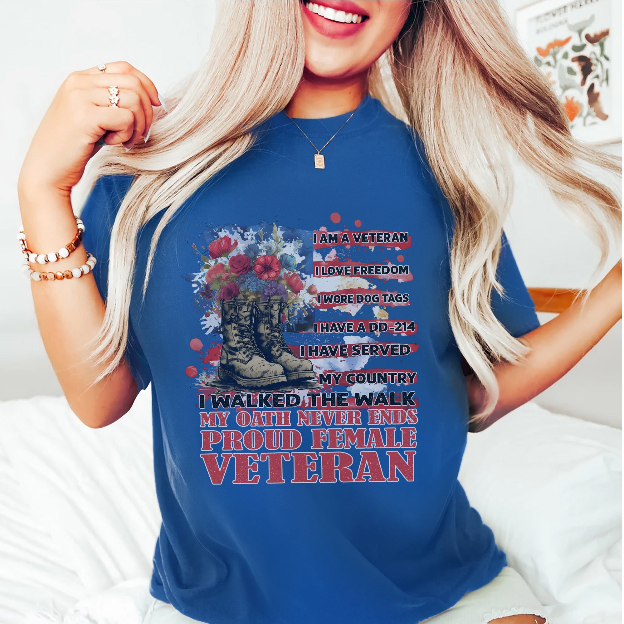 Proud Female Veteran I Served with Honor I Have A DD214 My Oath Never Ends T-Shirt
