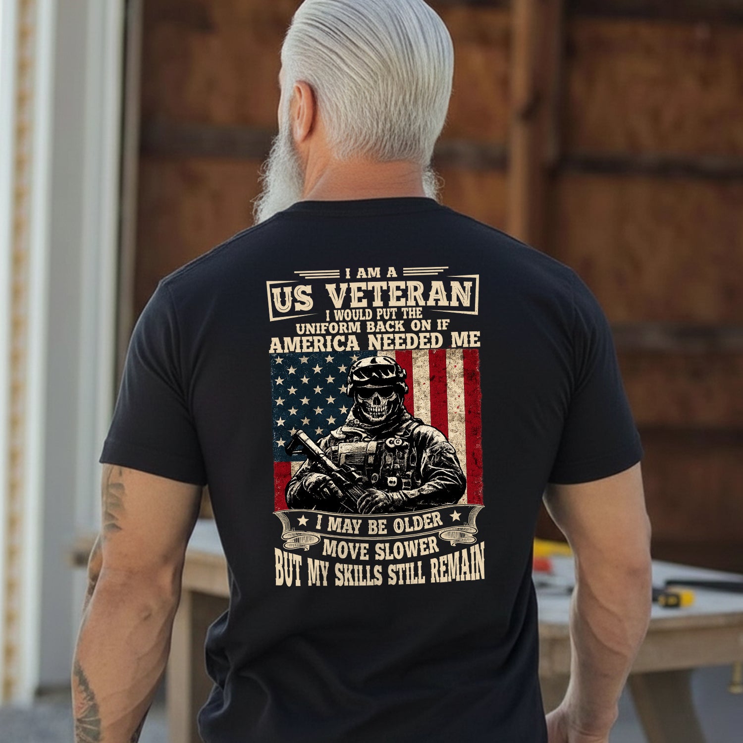 I Am a US Veteran I’d Wear the Uniform Again Personalized T-Shirt Secondary image