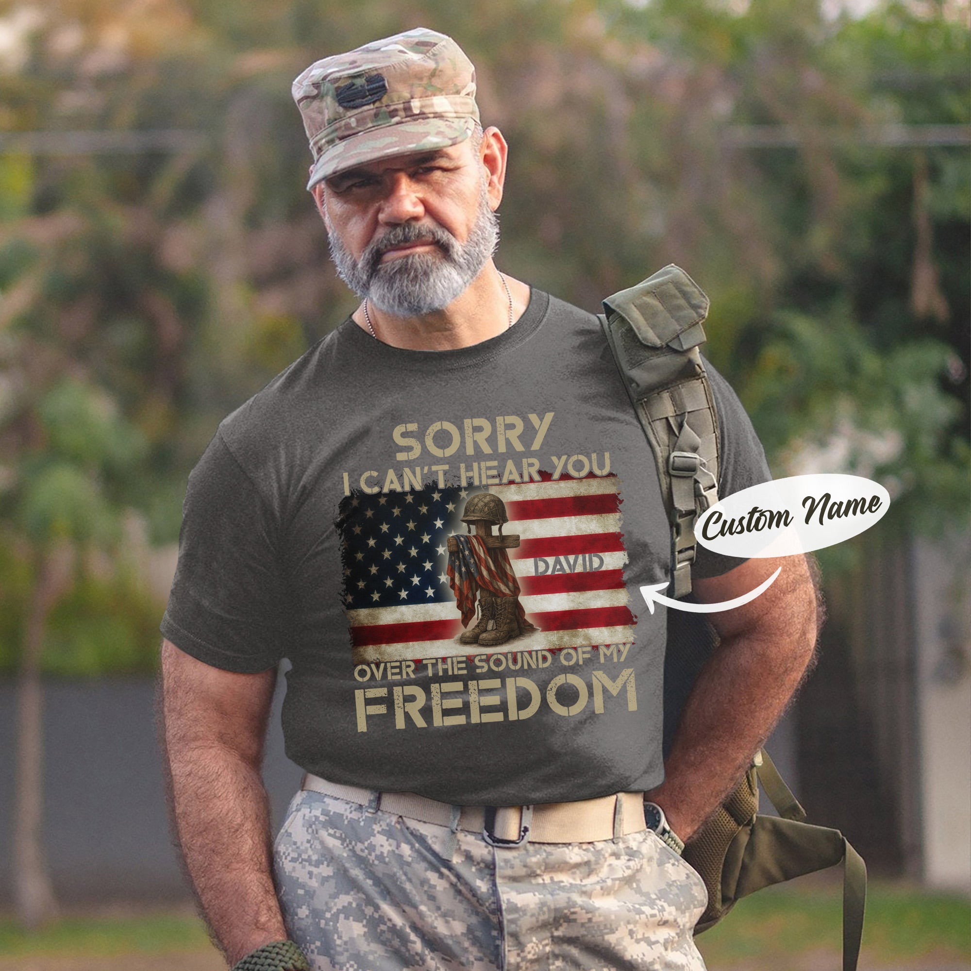 Sorry I Can’t Hear You Over the Sound of My Freedom US Military Veteran Pride T-Shirt