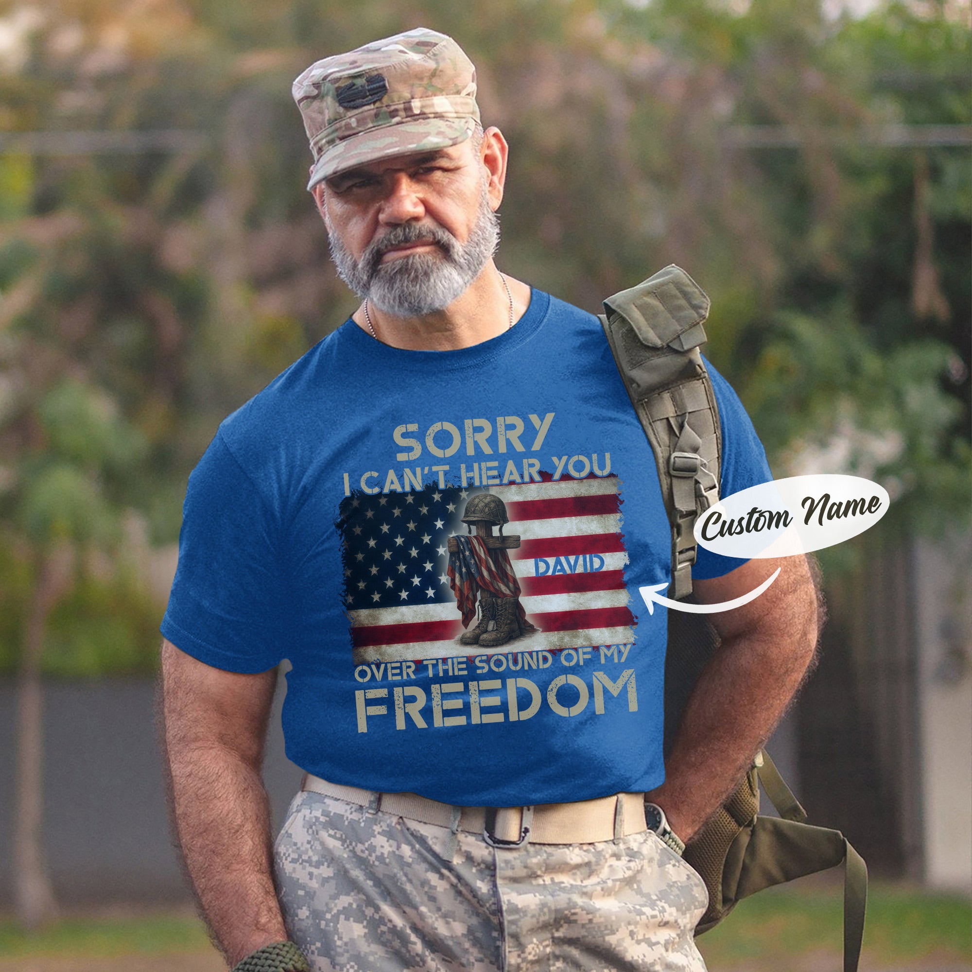 Sorry I Can’t Hear You Over the Sound of My Freedom US Military Veteran Pride T-Shirt