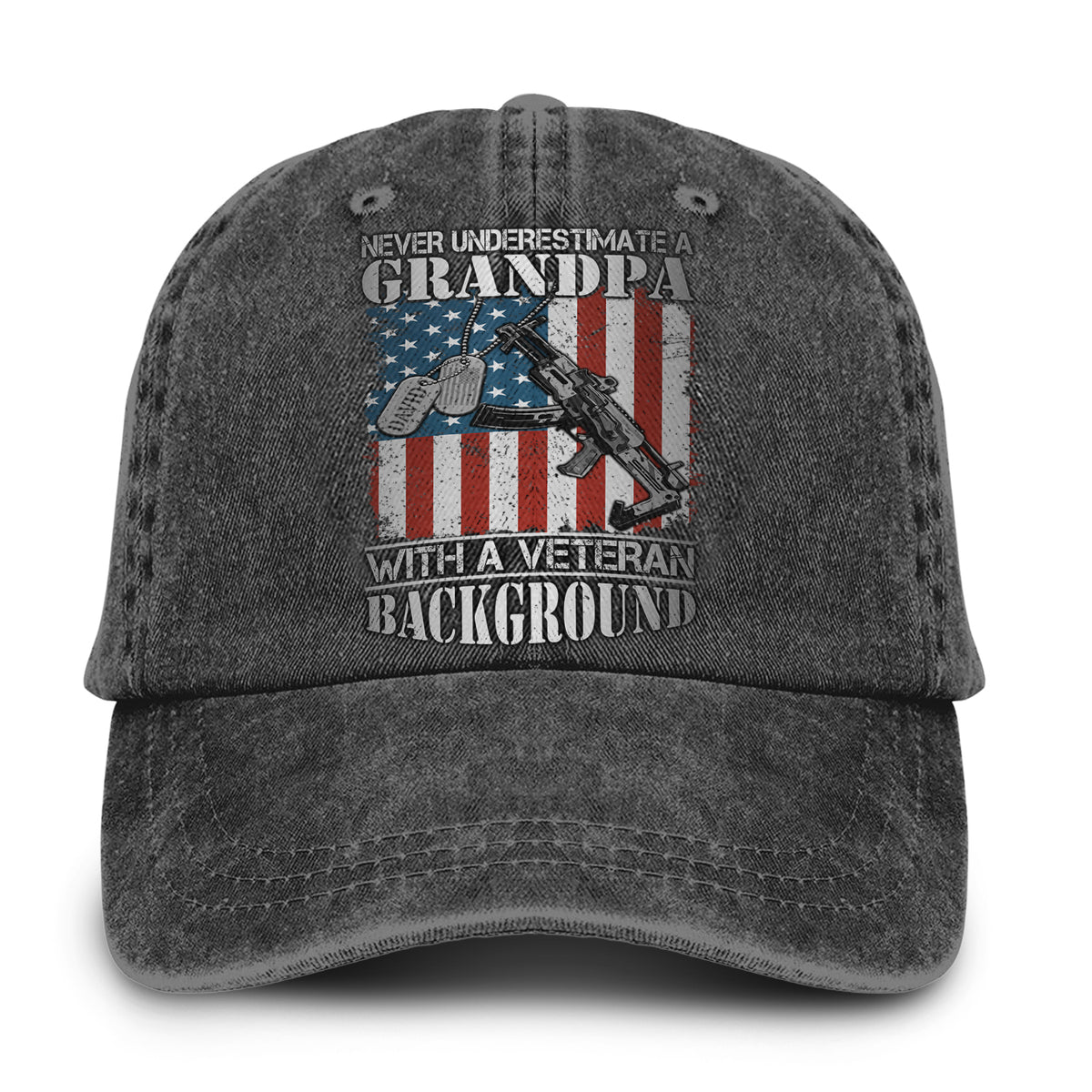 Veteran Grandpa Proudly Serving Baseball Cap Main image