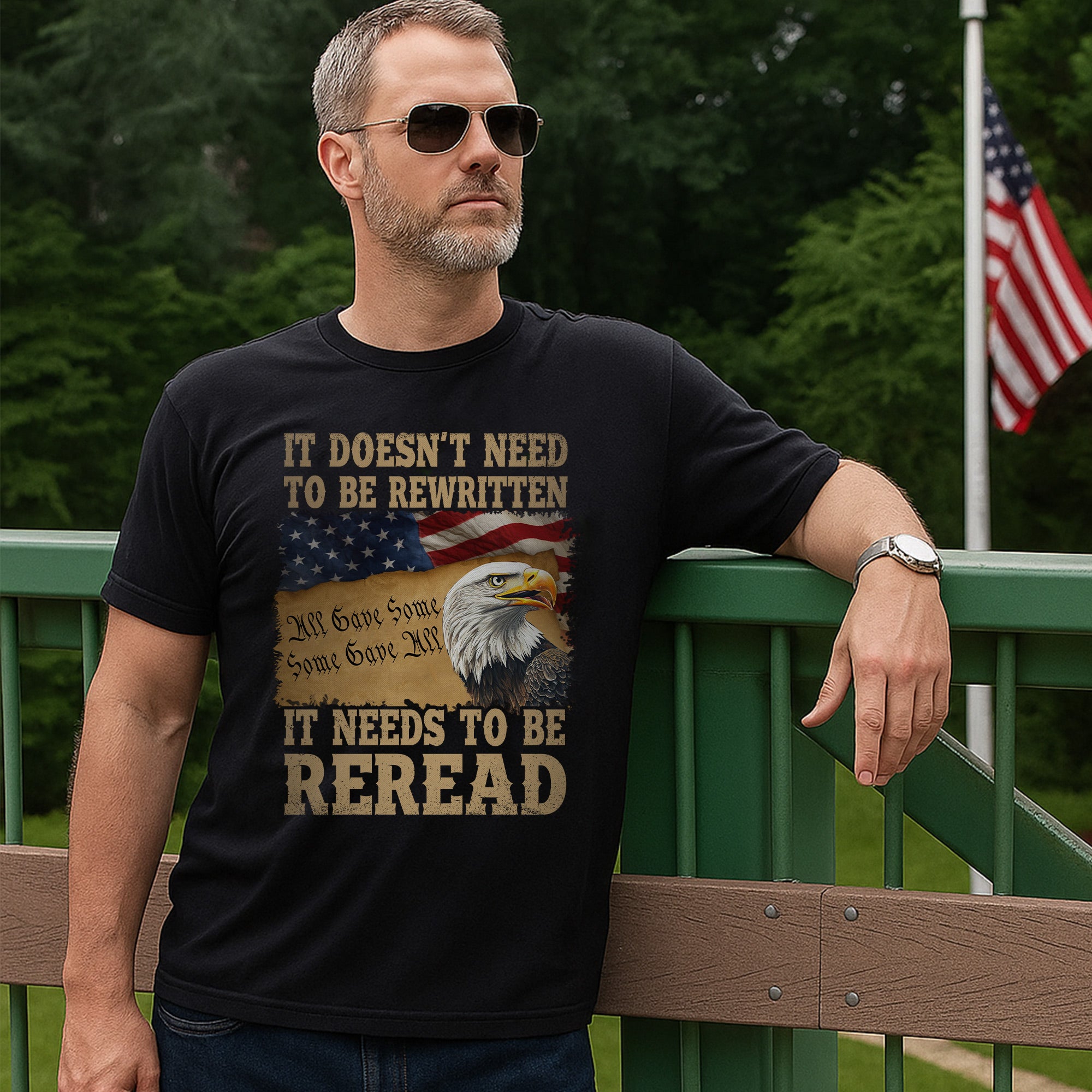 It Doesn’t Need to Be Rewritten It Needs to Be Reread Proud US Military Veteran T-Shirt