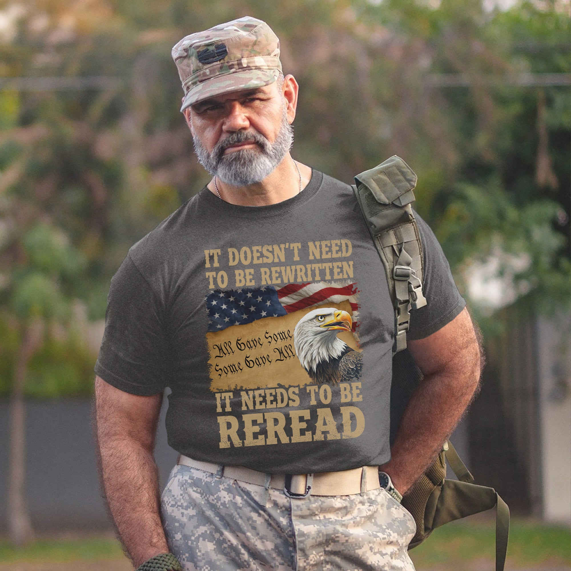 It Doesn’t Need to Be Rewritten It Needs to Be Reread Proud US Military Veteran T-Shirt