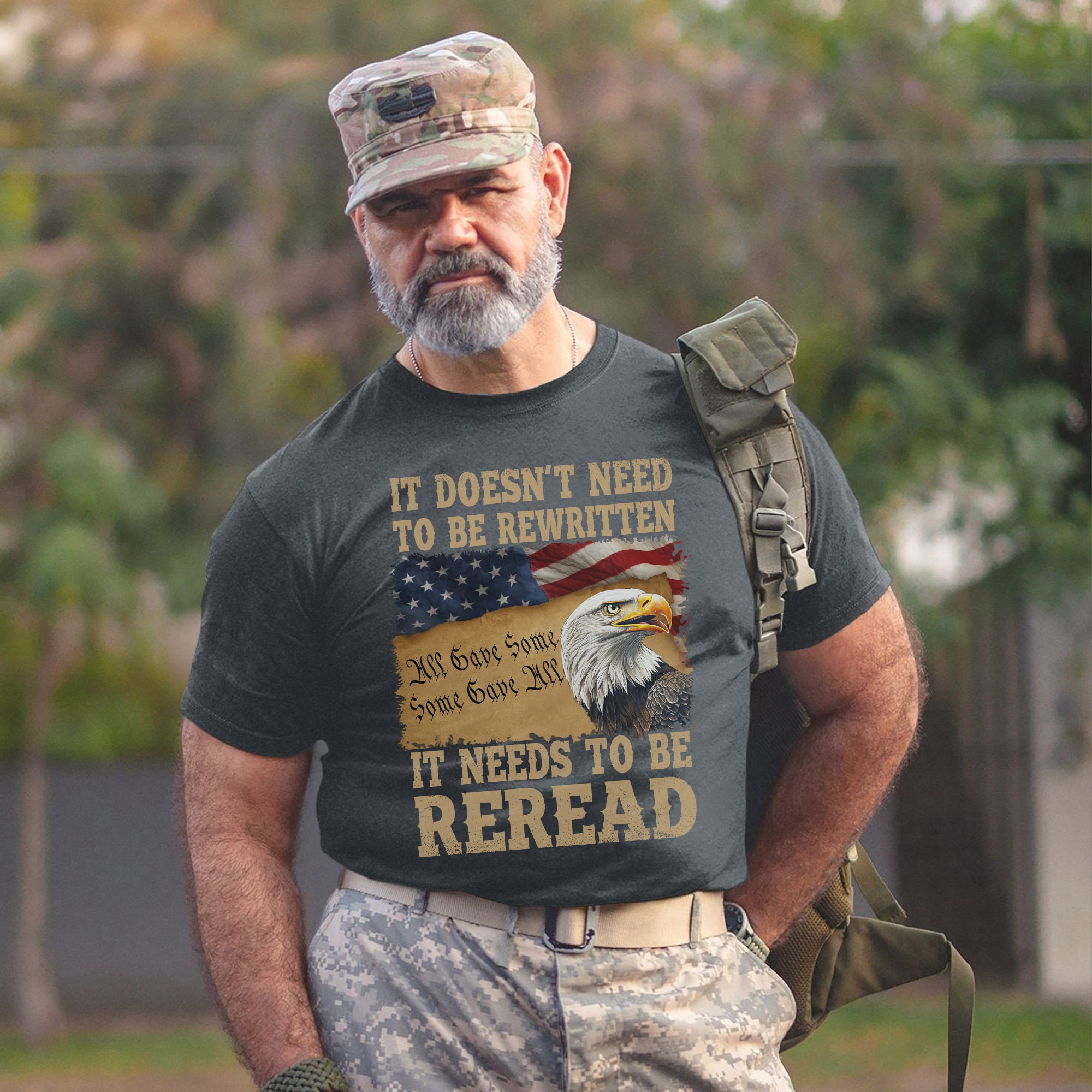 It Doesn’t Need to Be Rewritten It Needs to Be Reread Proud US Military Veteran T-Shirt