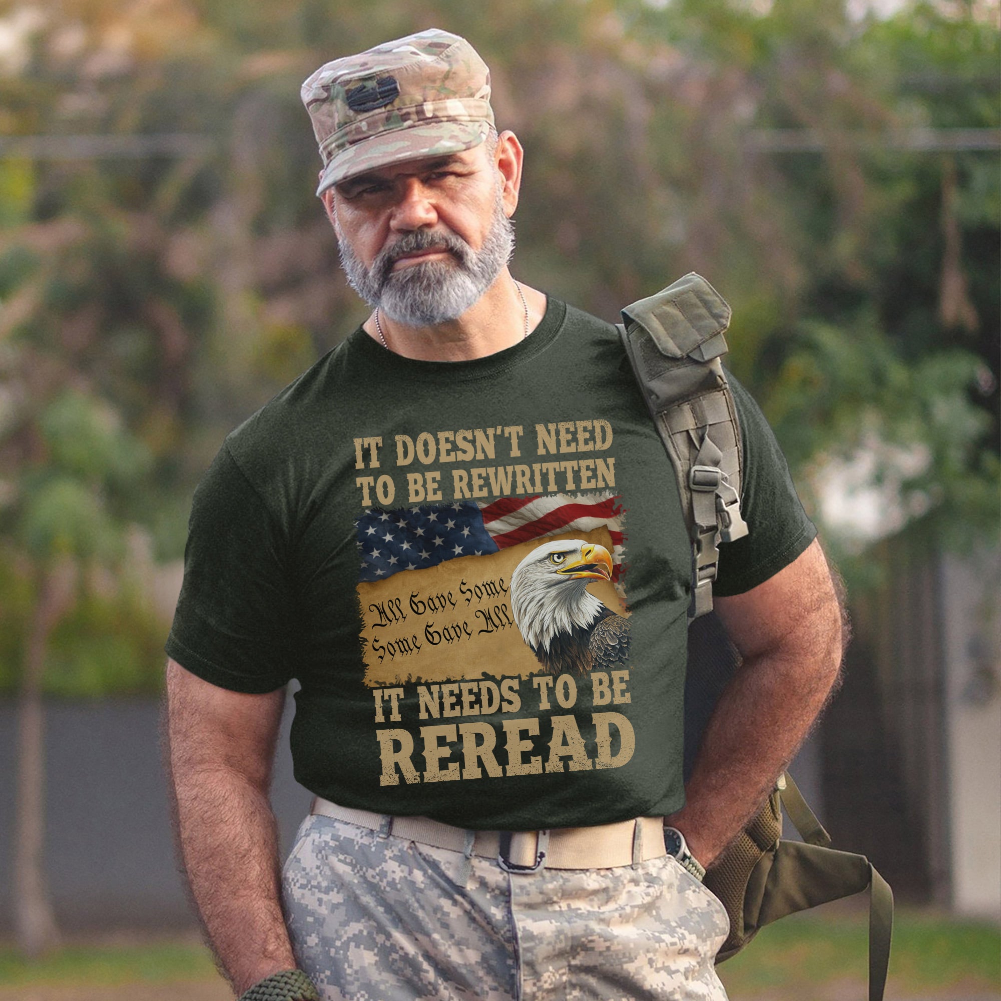 It Doesn’t Need to Be Rewritten It Needs to Be Reread Proud US Military Veteran T-Shirt