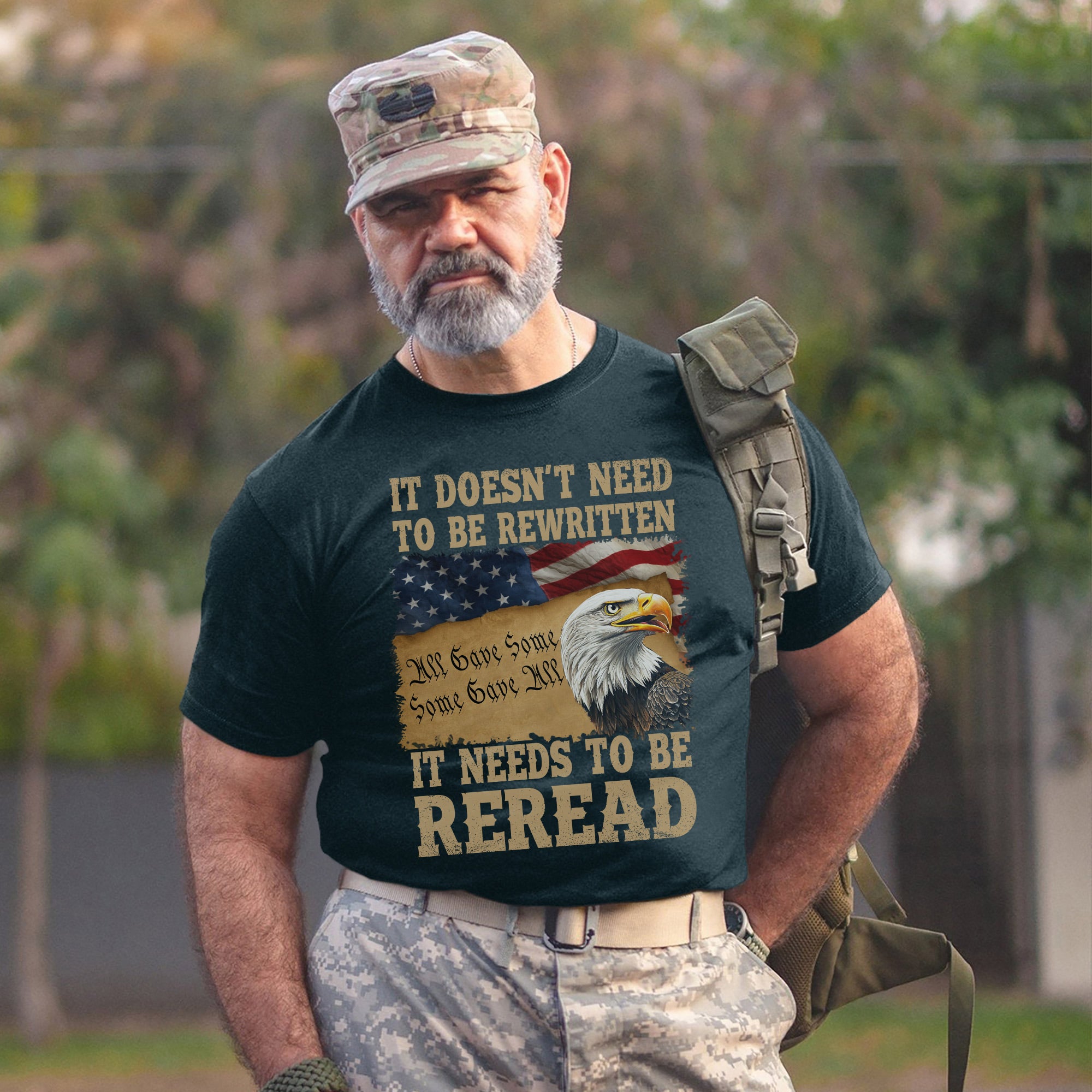 It Doesn’t Need to Be Rewritten It Needs to Be Reread Proud US Military Veteran T-Shirt