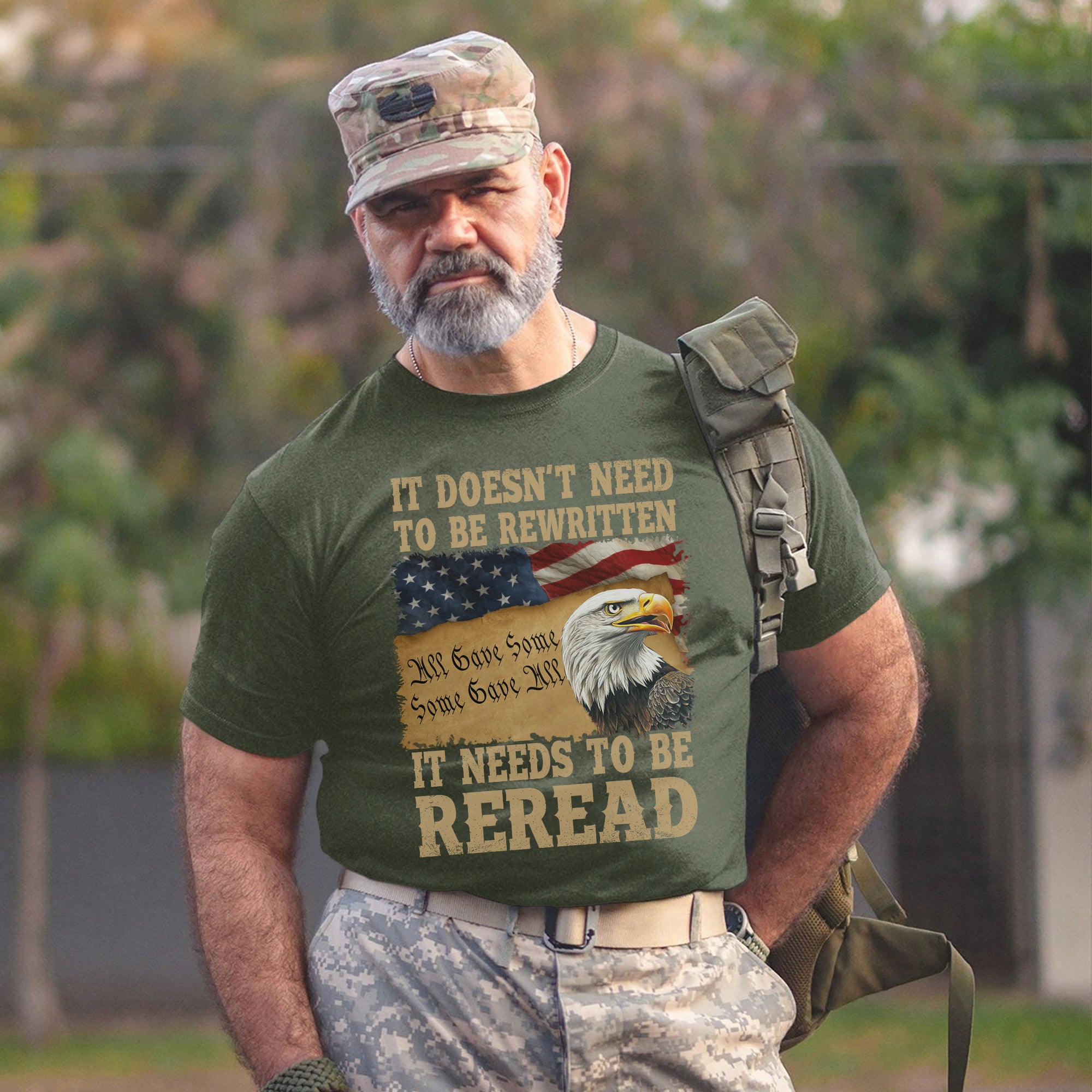 It Doesn’t Need to Be Rewritten It Needs to Be Reread Proud US Military Veteran T-Shirt