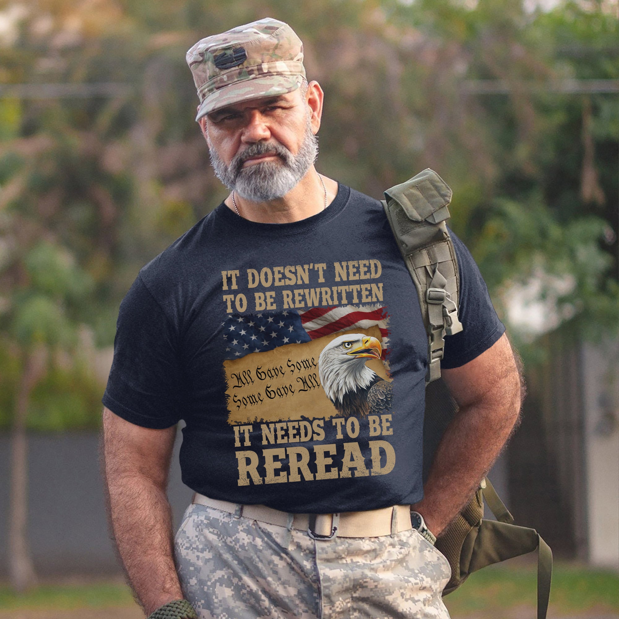 It Doesn’t Need to Be Rewritten It Needs to Be Reread Proud US Military Veteran T-Shirt