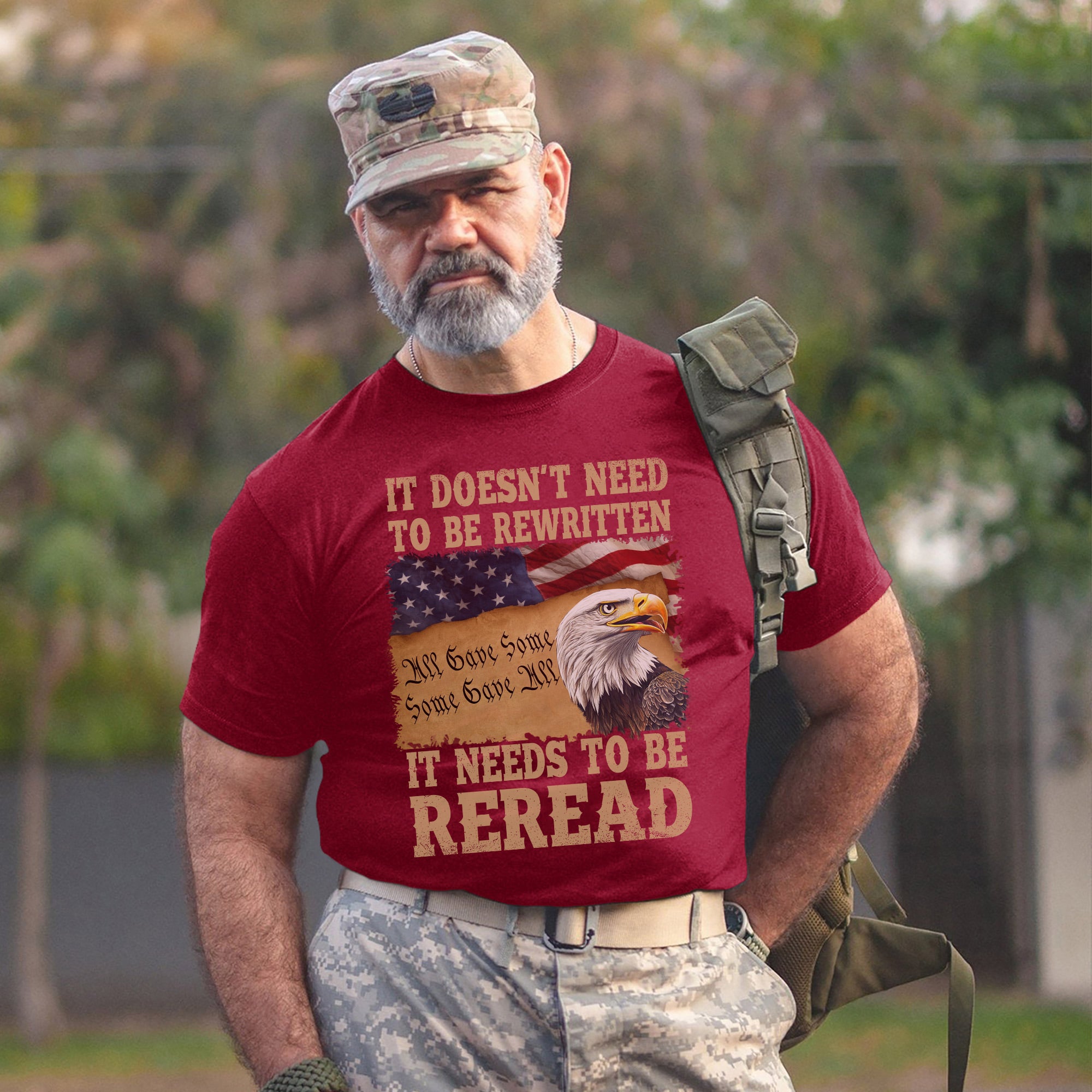 It Doesn’t Need to Be Rewritten It Needs to Be Reread Proud US Military Veteran T-Shirt
