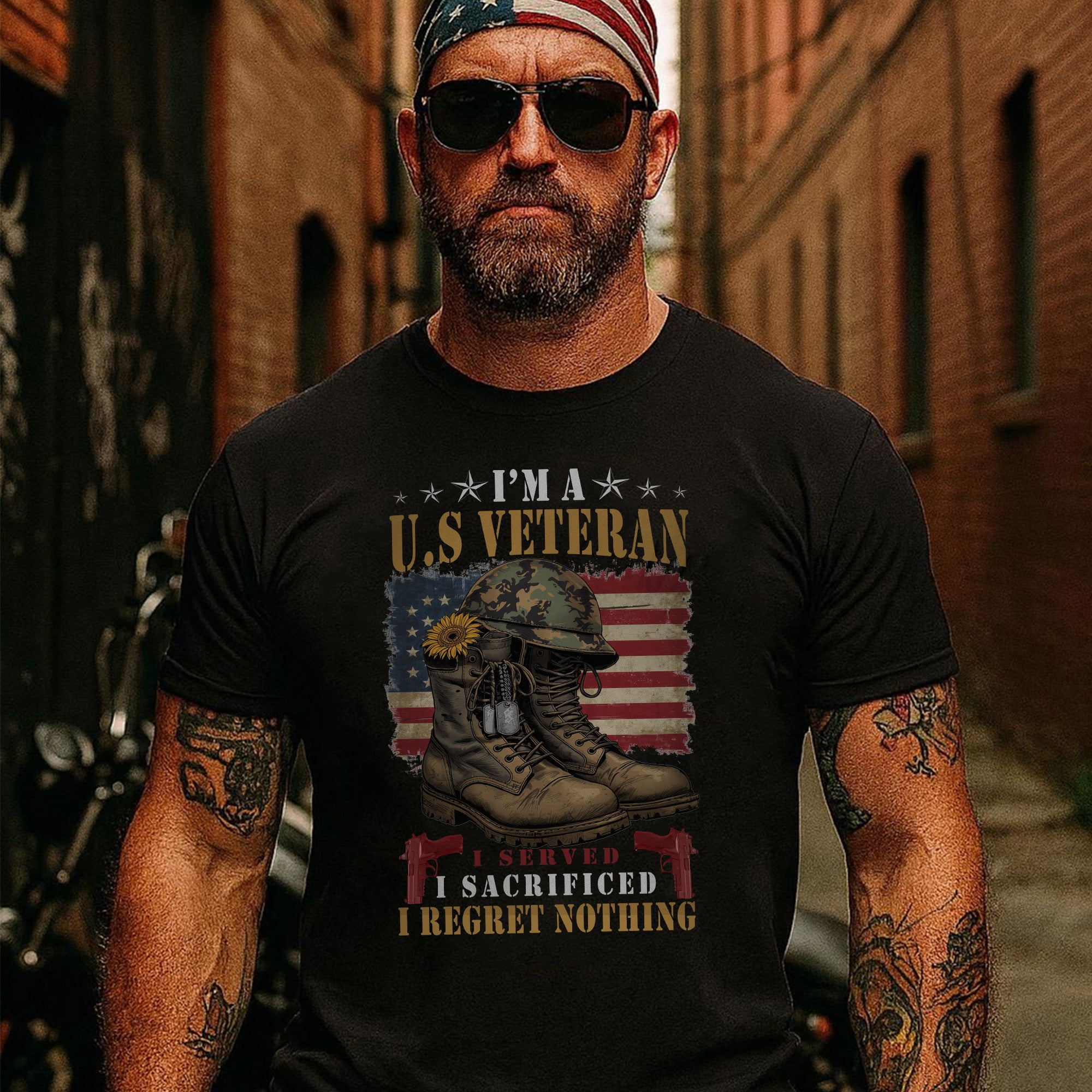I’m a US Veteran I Served I Sacrificed I Regret Nothing Proud Military Service T-Shirt