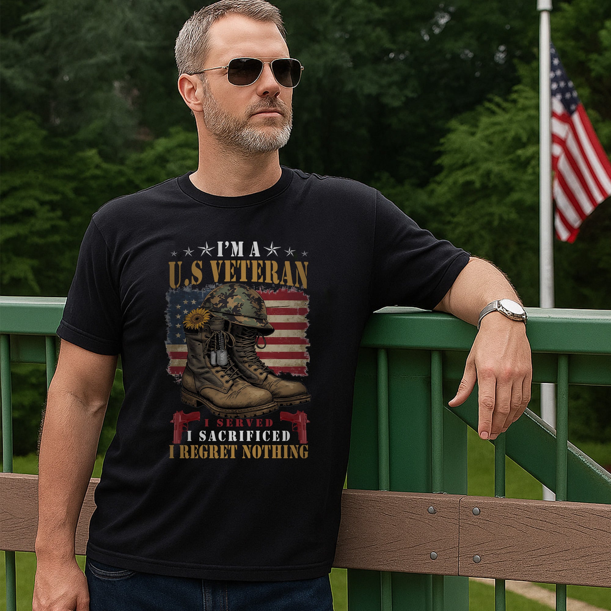 I’m a US Veteran I Served I Sacrificed I Regret Nothing Proud Military Service T-Shirt