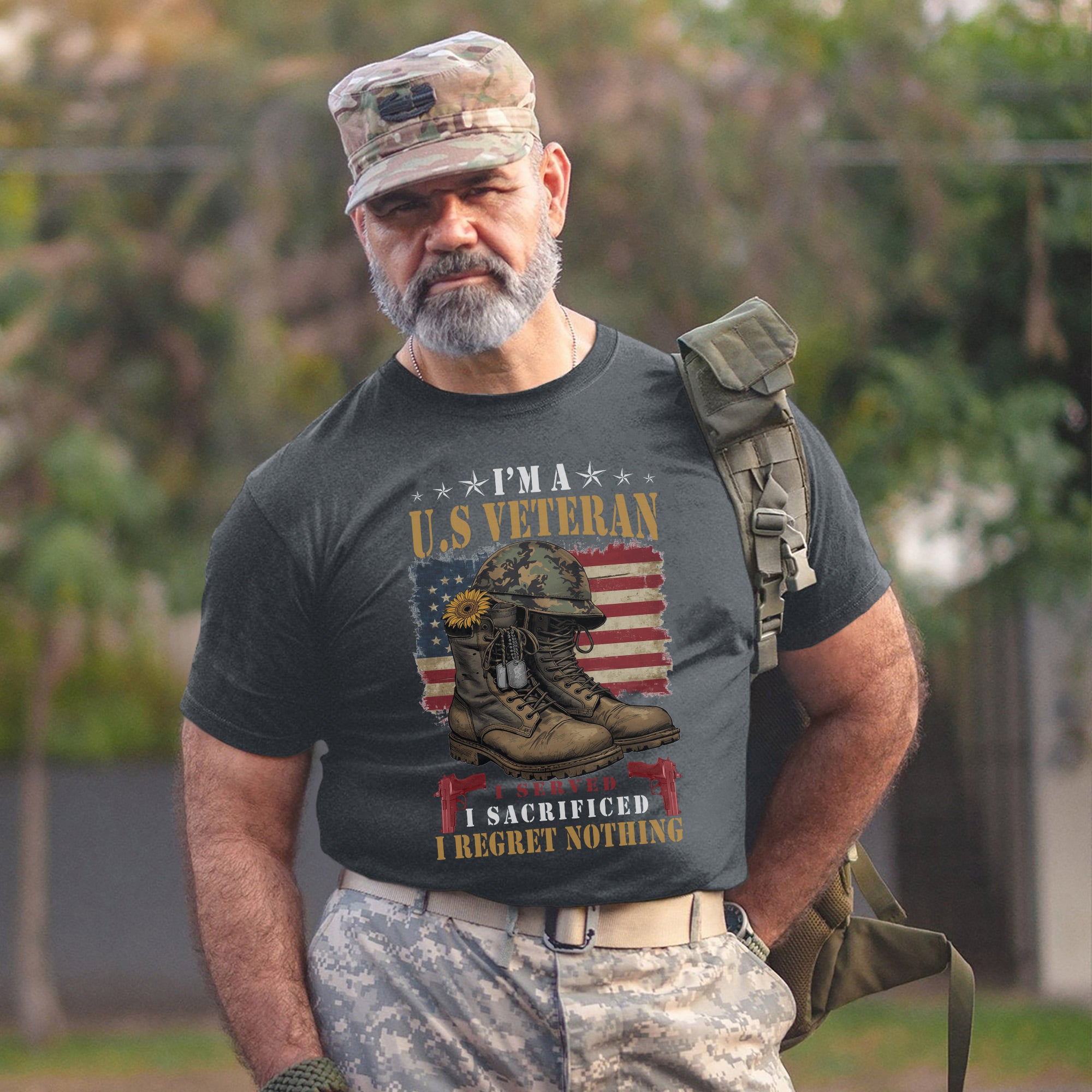 I’m a US Veteran I Served I Sacrificed I Regret Nothing Proud Military Service T-Shirt