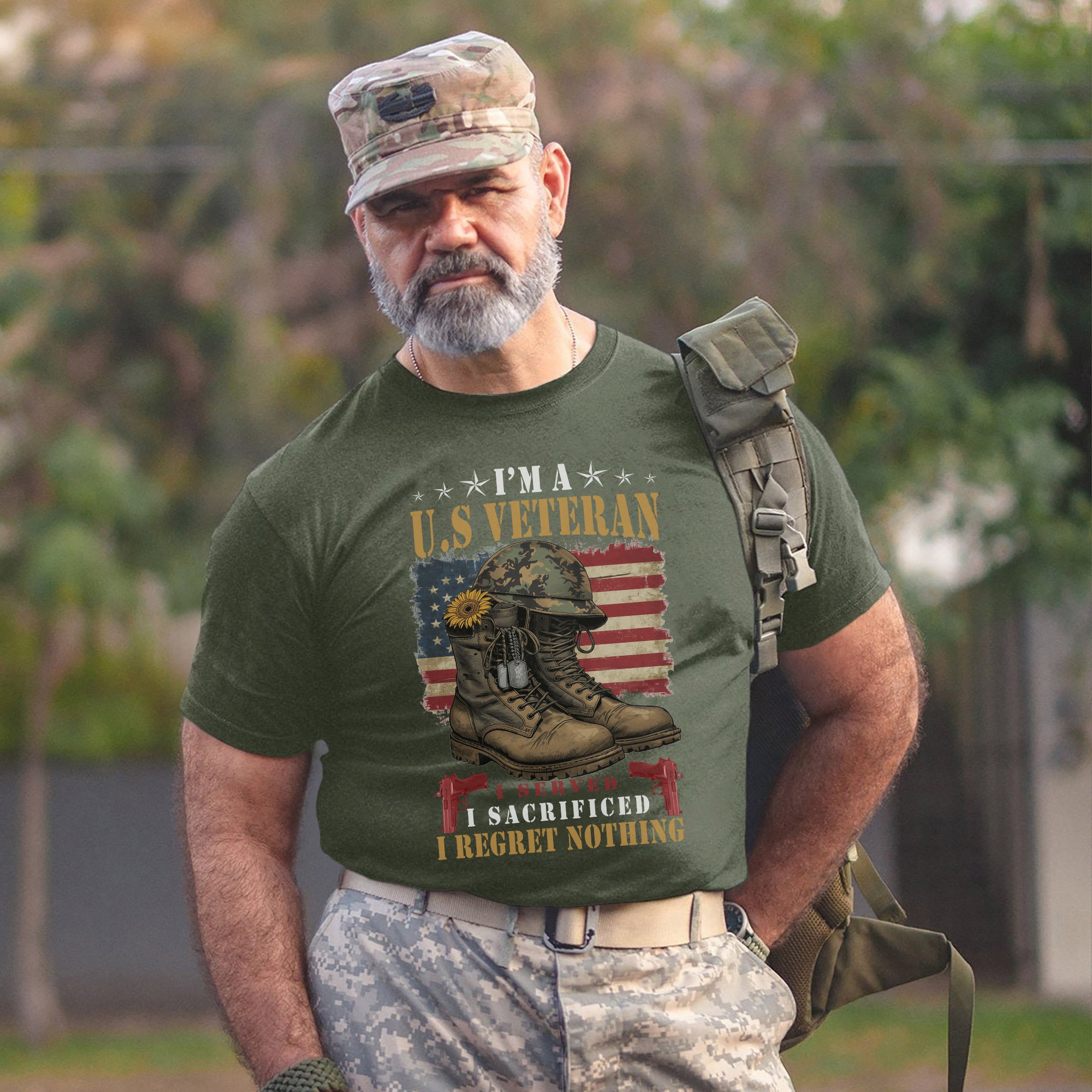 I’m a US Veteran I Served I Sacrificed I Regret Nothing Proud Military Service T-Shirt