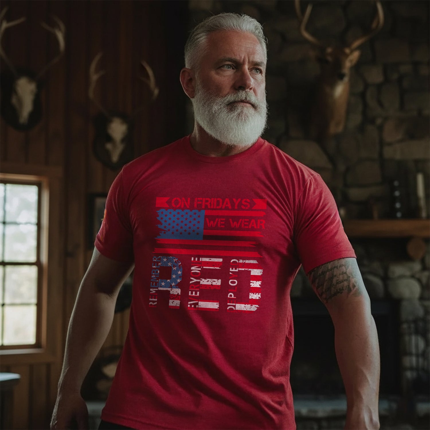 On Fridays We Wear Red Remember Everyone Deployed T-Shirt Secondary image