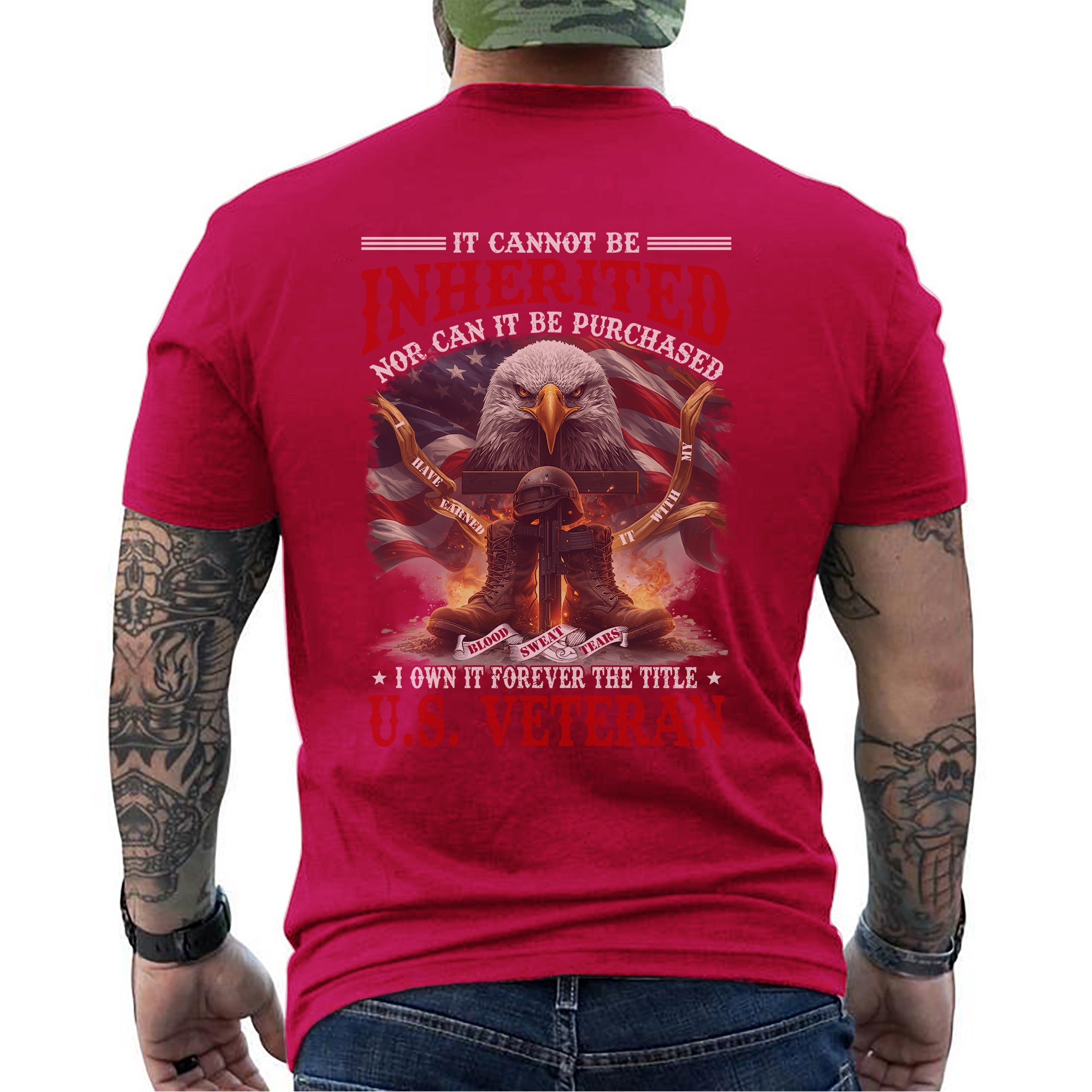 Earned With My Blood Sweat Tears Cannot Be Inherited or Purchased I Own Title US Veteran T-Shirt