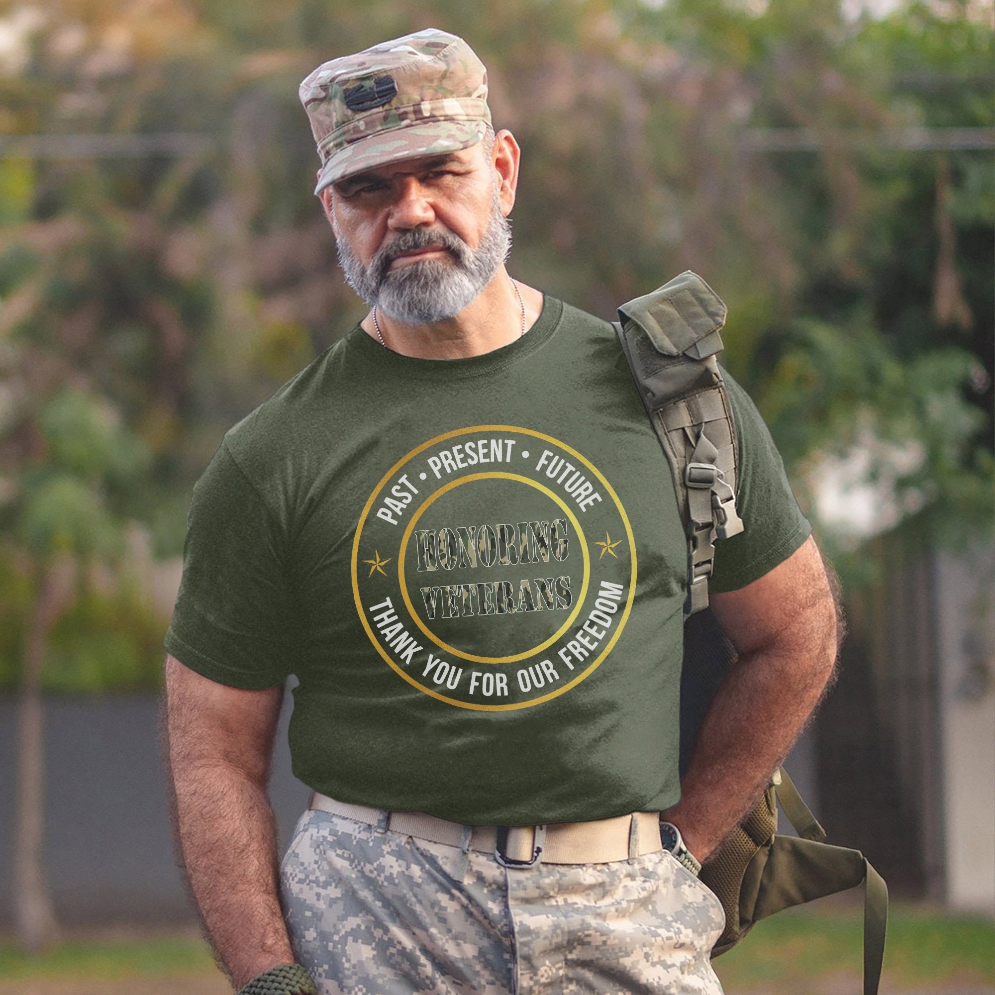 Past Present and Future Honoring Veterans Thank You for Our Freedom US Military Pride T-Shirt