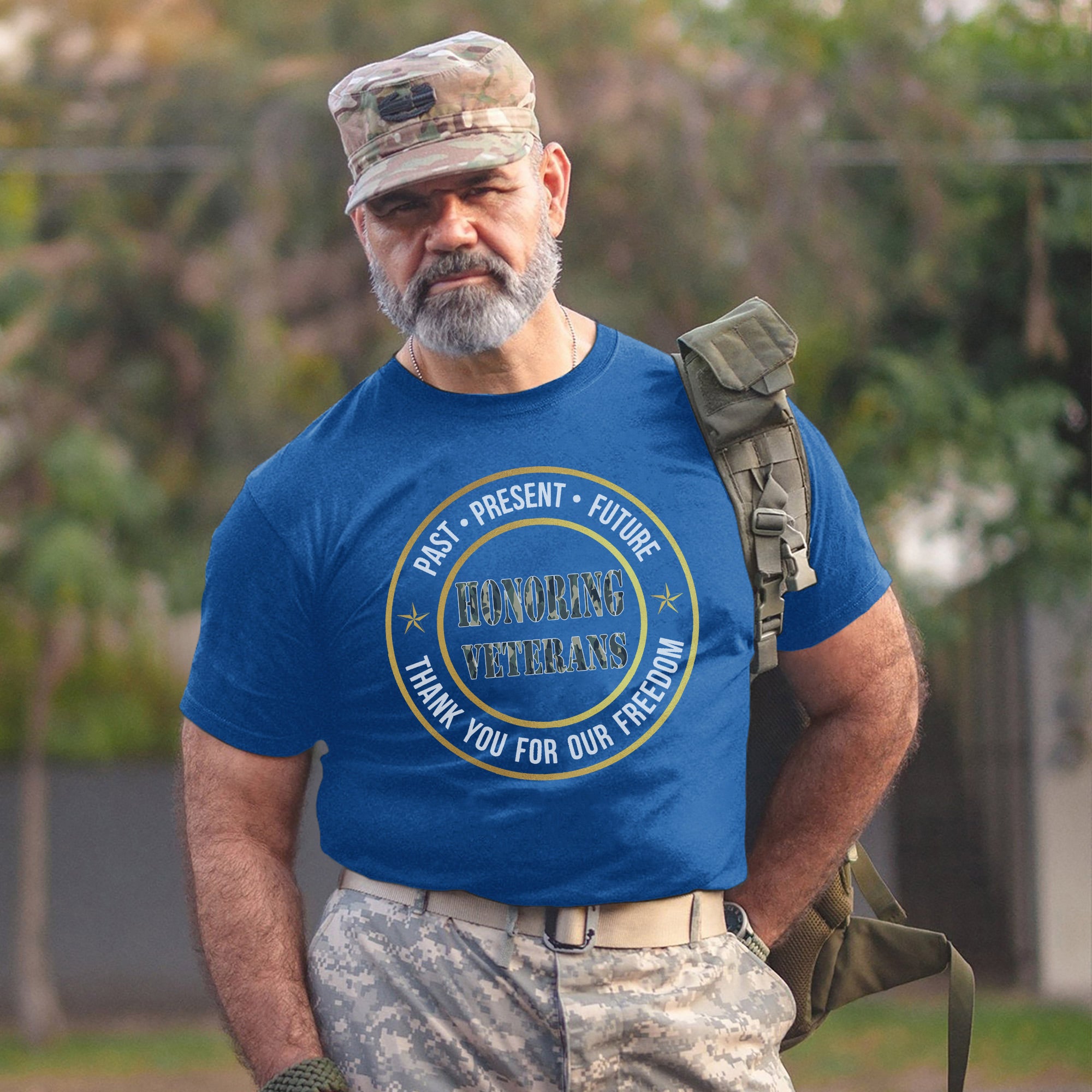 Past Present and Future Honoring Veterans Thank You for Our Freedom US Military Pride T-Shirt