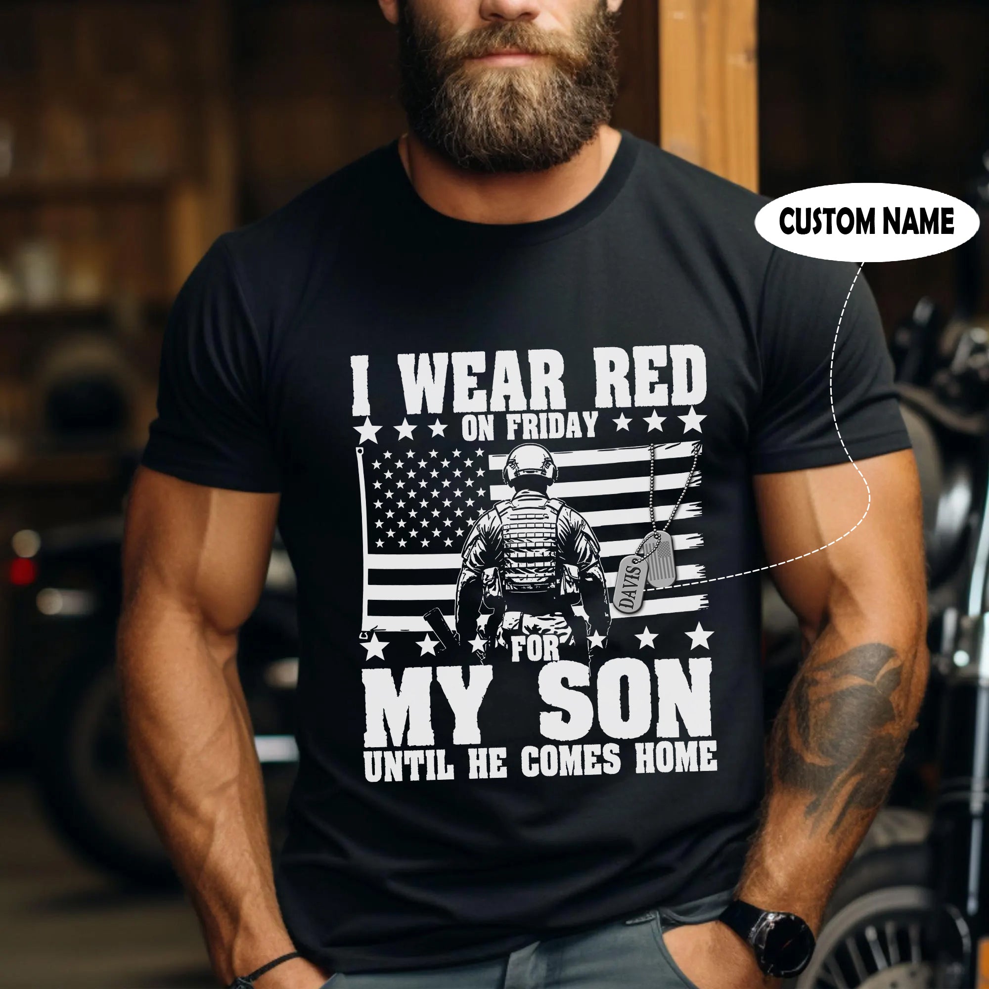 Red Friday for My Son Until He Comes Home Military Support Personalized T-Shirt