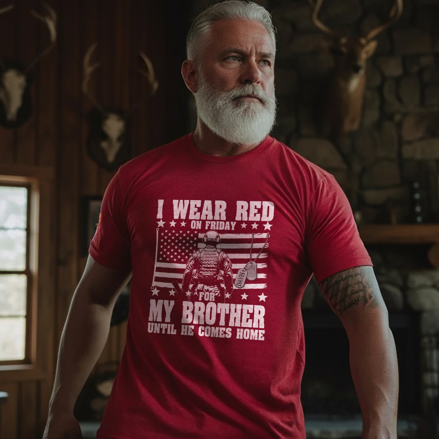 Red Friday for My Son Until Personalized T-Shirt Secondary image