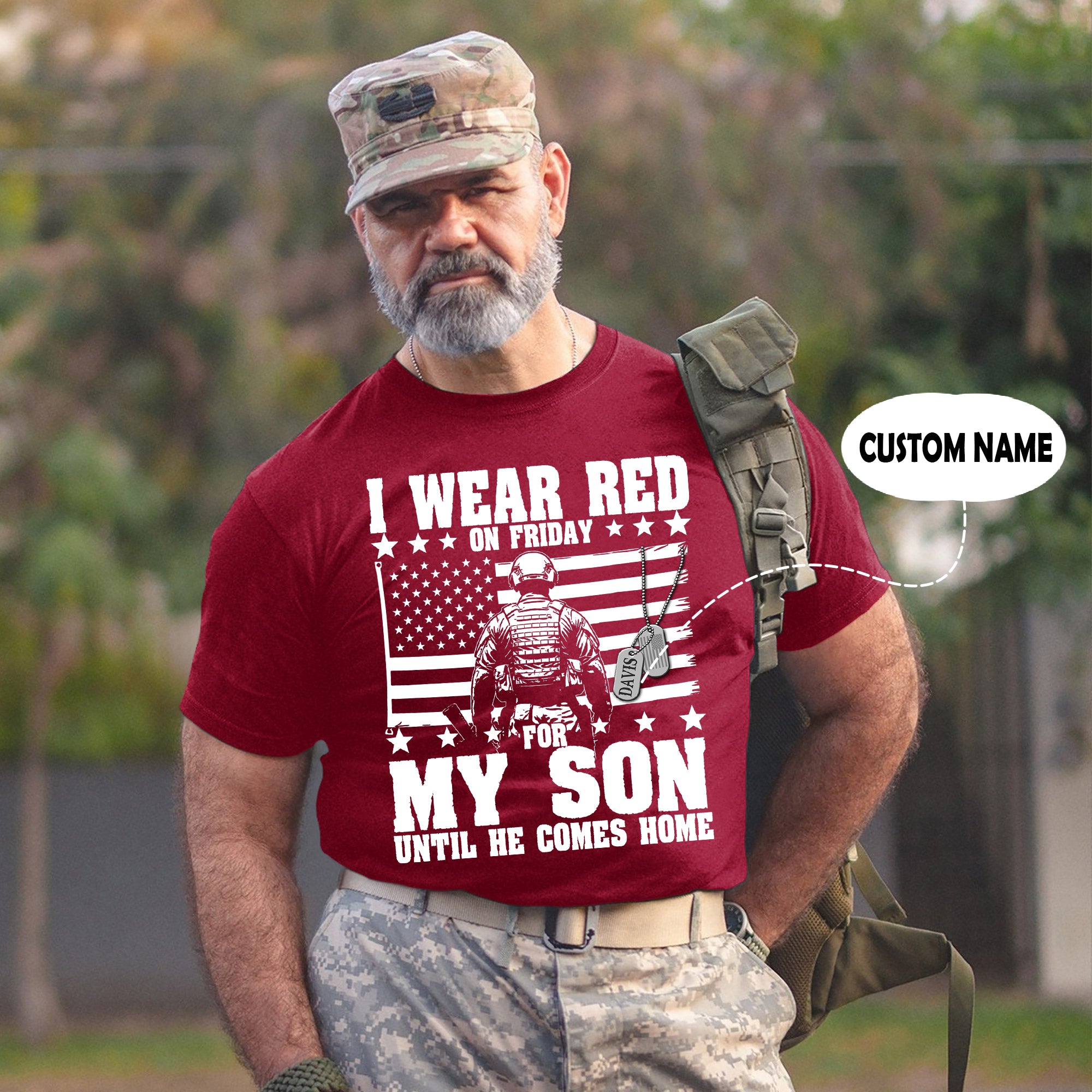 Red Friday for My Son Until He Comes Home Military Support Personalized T-Shirt
