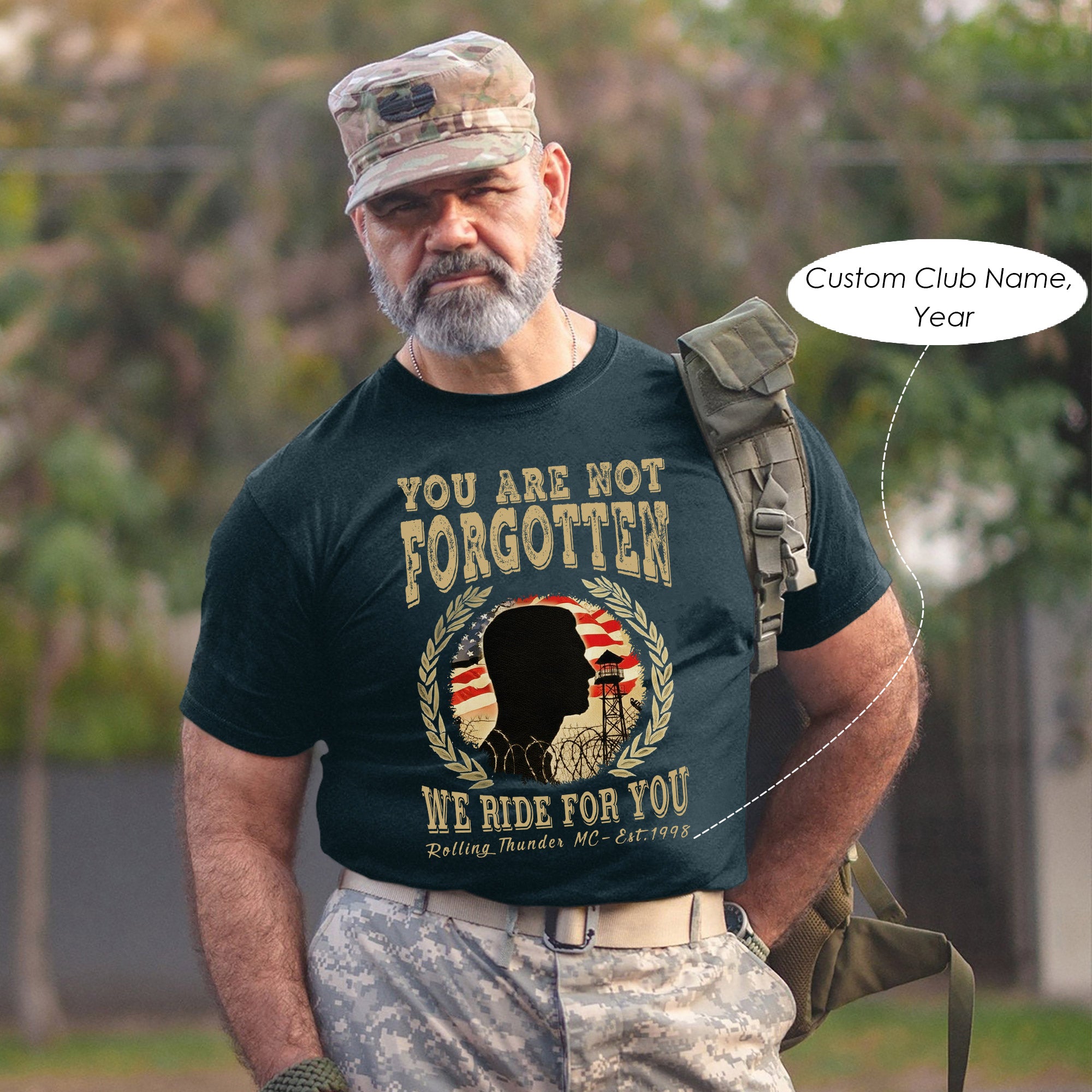 You Are Not Forgotten We Ride for You Veteran Biker Memorial Personalized T-Shirt